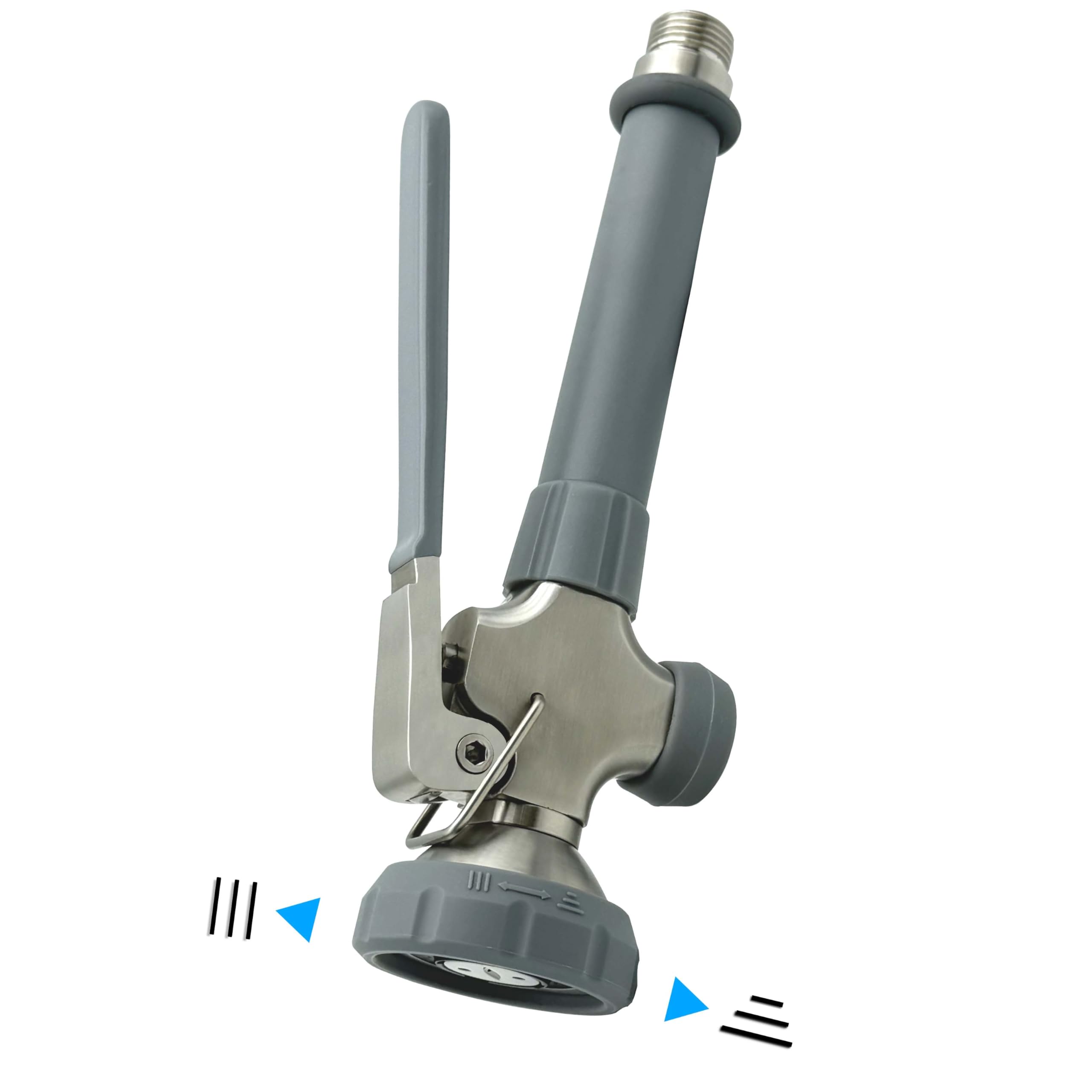 Achelous Pre Rinse Spray Valve Head Dual Function, Commercial Sink Faucet Sprayer Head With Grip Handle, High Pressure Dish Sprayer Nozzle For Commercial Kitchen Faucet Replacement (Grey)