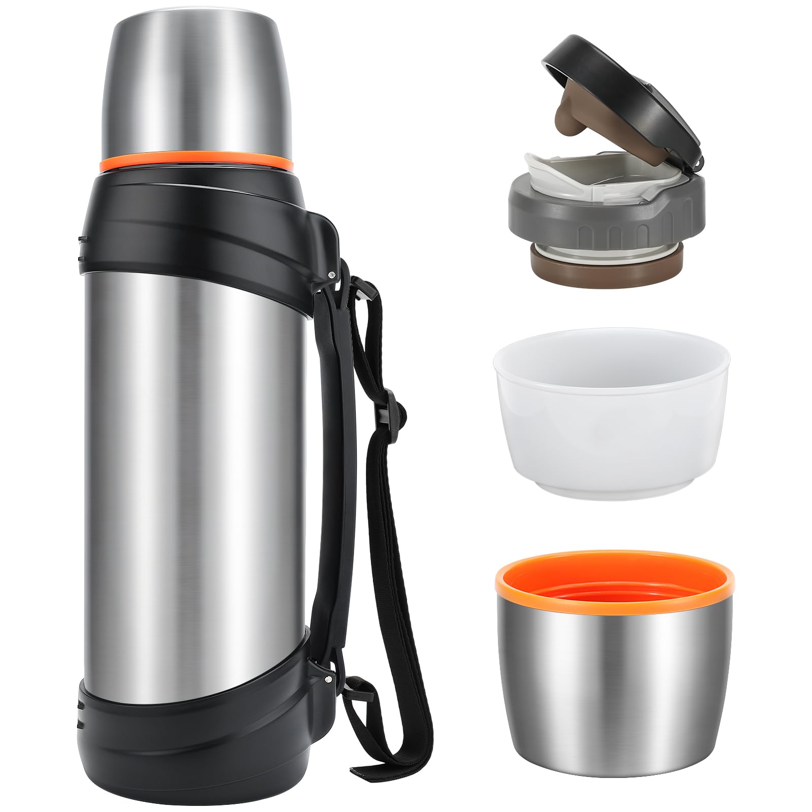 Large Thermosflask- 85Oz Stainless Steel Insulated Bottle For Travel With Cup - 2.5L