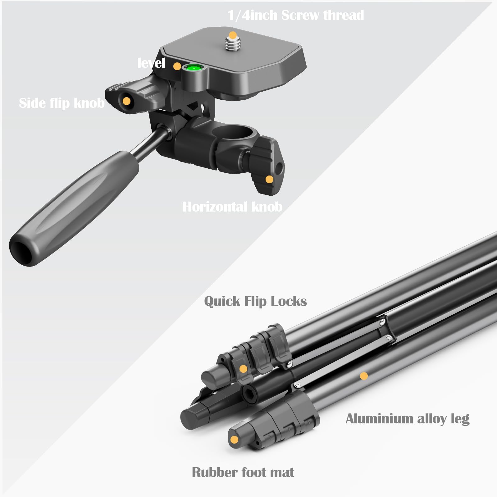 Auleda 71″ Camera Tripod Aluminum Tall Tripod Stand Compatible With Canon Nikon With Wireless Remote Phone Holder And Bag Max Load 6.6 Lb