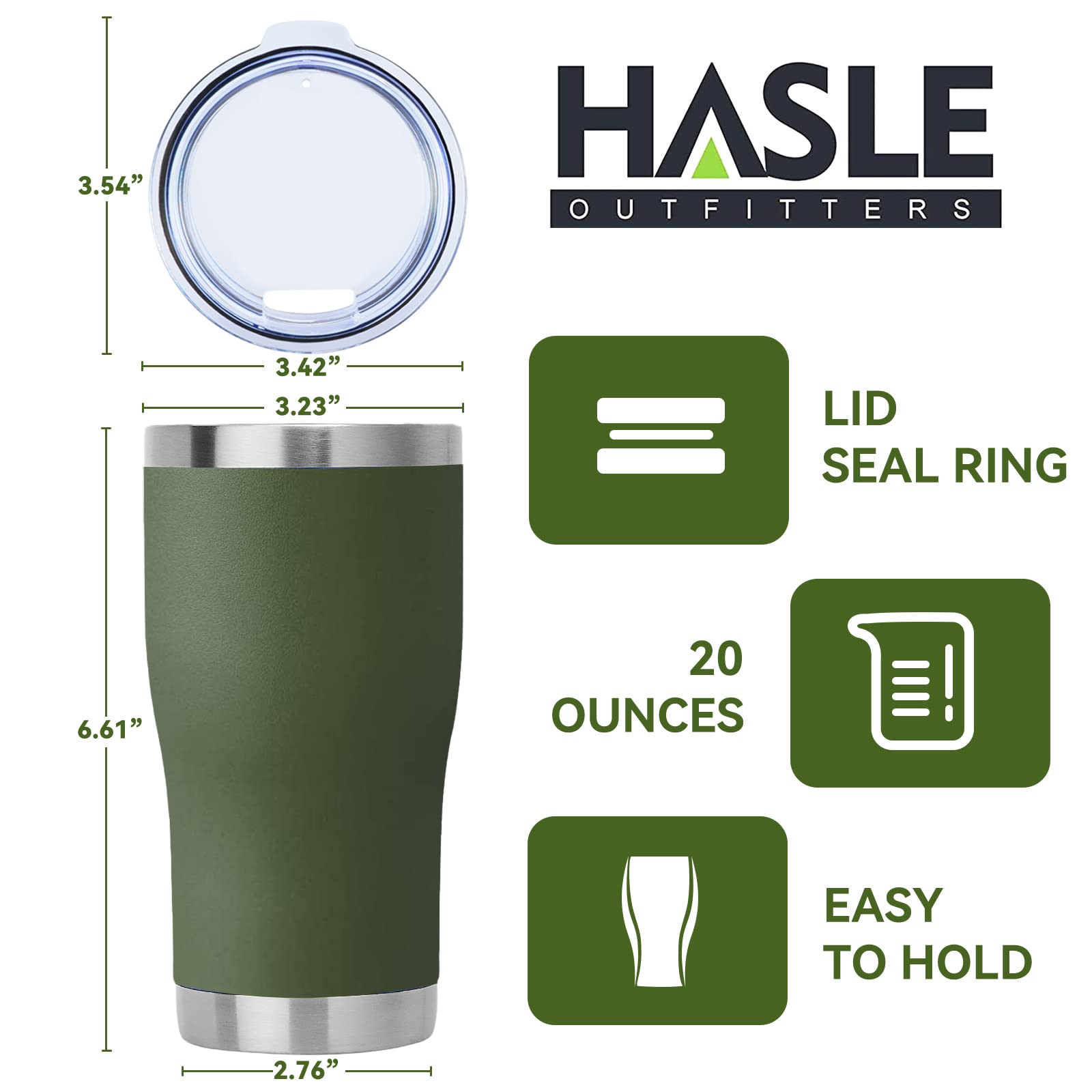 Hasle Outfitters 20 Oz Tumbler Bulk, Stainless Steel Tumblers With Lid, Vacuum Insulated Tumbler