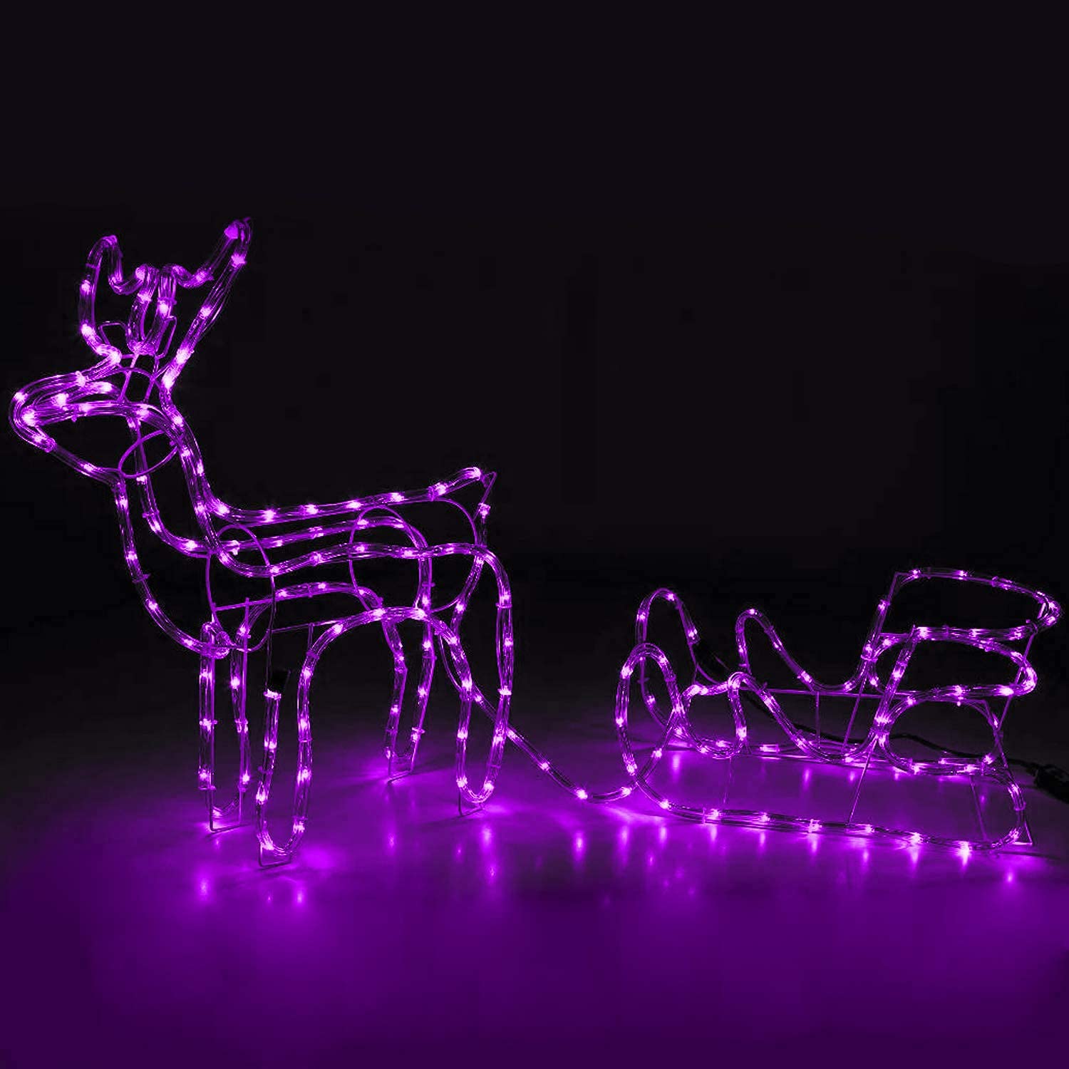 Jmexsuss 8 Modes Solar Powered Light Rope,39.4 Ft 120 Led Outdoor Solar Rope Lights,Waterproof Solar Purple Halloween Lights Rope For Garden,Fence, Yard, Party,Halloween, Christmas Tree Decor(Purple)