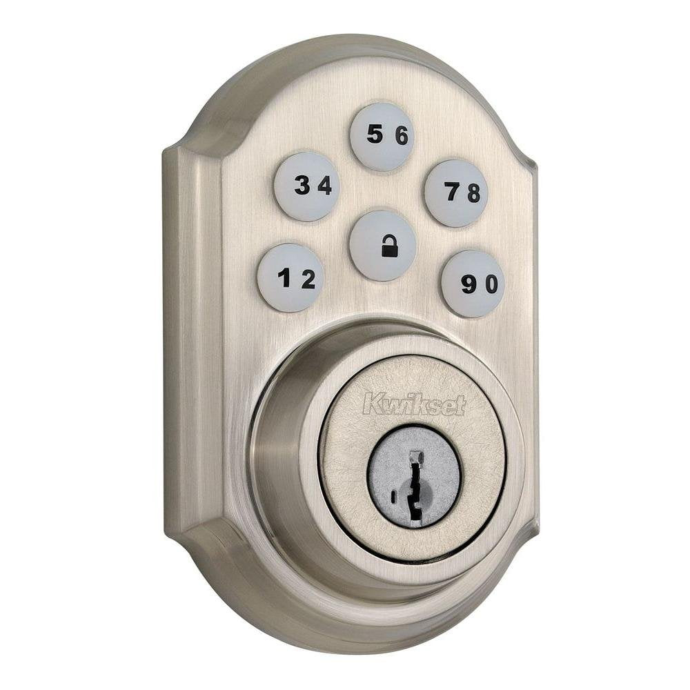 Kwikset Old Model: 909 Smartcode Electronic Deadbolt Featuring Smartkey In Satin Nickel