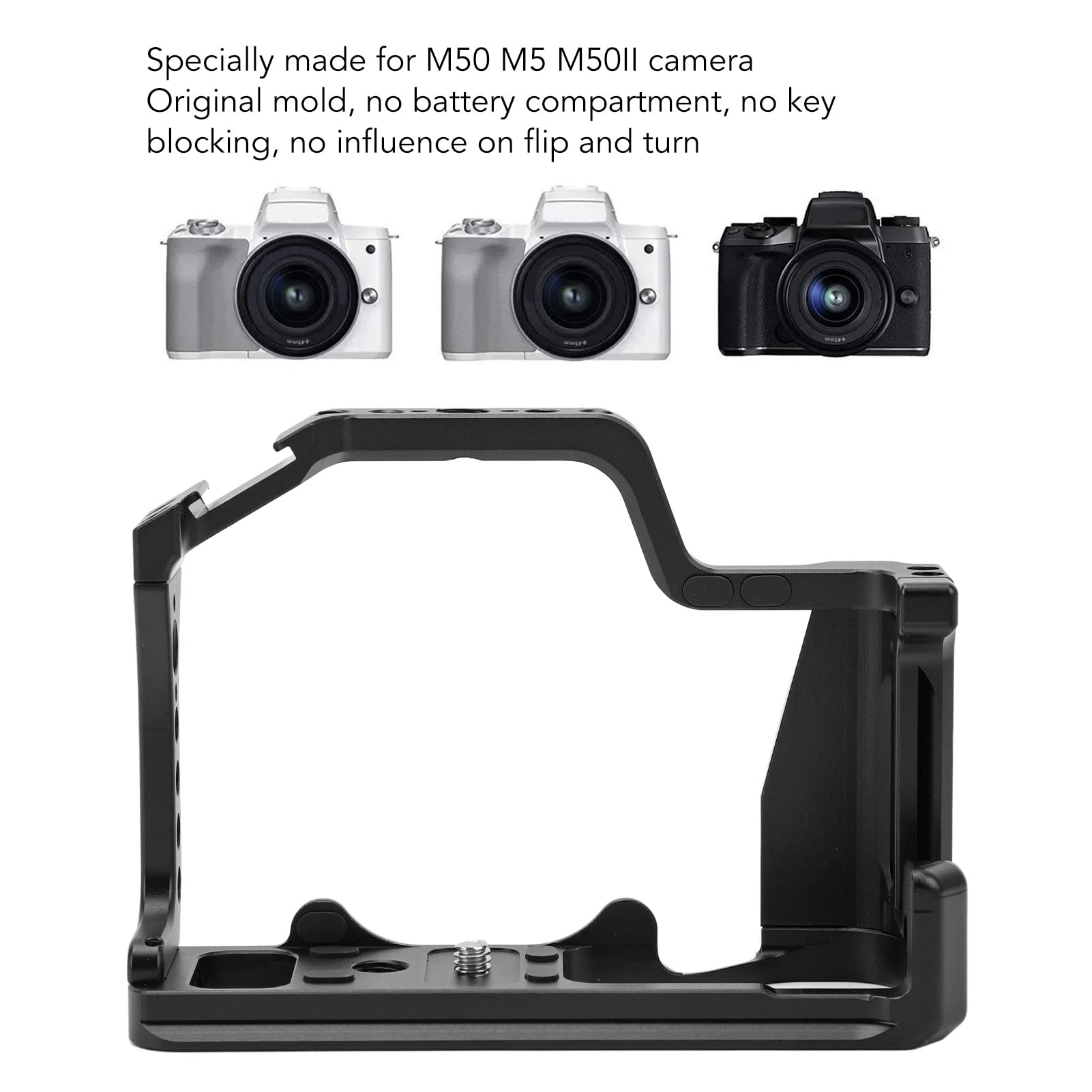 Yoidesu Camera Video Cage Film Movie Making Kit, Aluminum Alloy Camera Cage Rig, Filmmaking Stabilizer Rig Extension Frame With Cold Shoe For Arri Locating Hole For M50 M5 M50Ii Camera