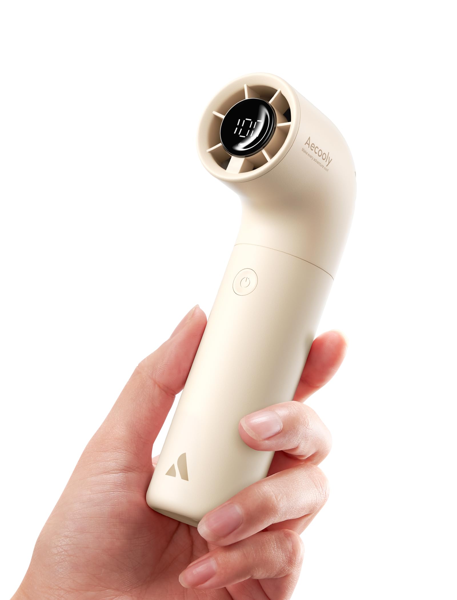Aecooly portable handheld fan, turbo mini fan with 15000 RPM high-speed motor for powerful cooling