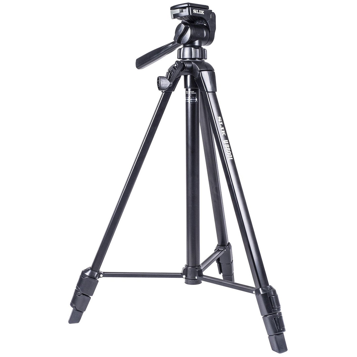 Slik U8800L Compact Lightweight Folding Aluminum Travel Portable Dslr/Slr Video/Camera Tripod With 3-Way Pan Head For Canon Nikon Sony Cameras With Carry Case - Black (612-051)