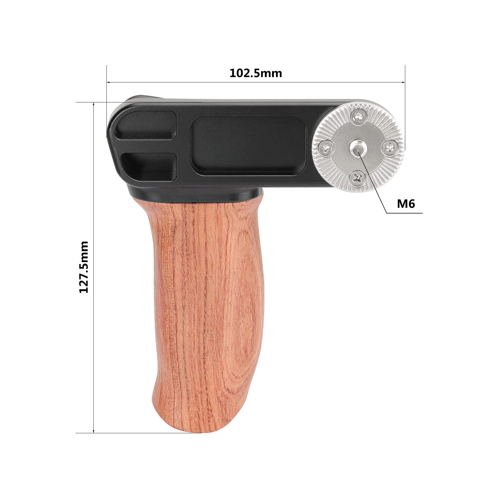 Camvate Ergonomic Wooden Hand Grip With Rosette M6 Thread Screw Connection For Camera Shoulder Mount Rig(Right Hand) - 2927