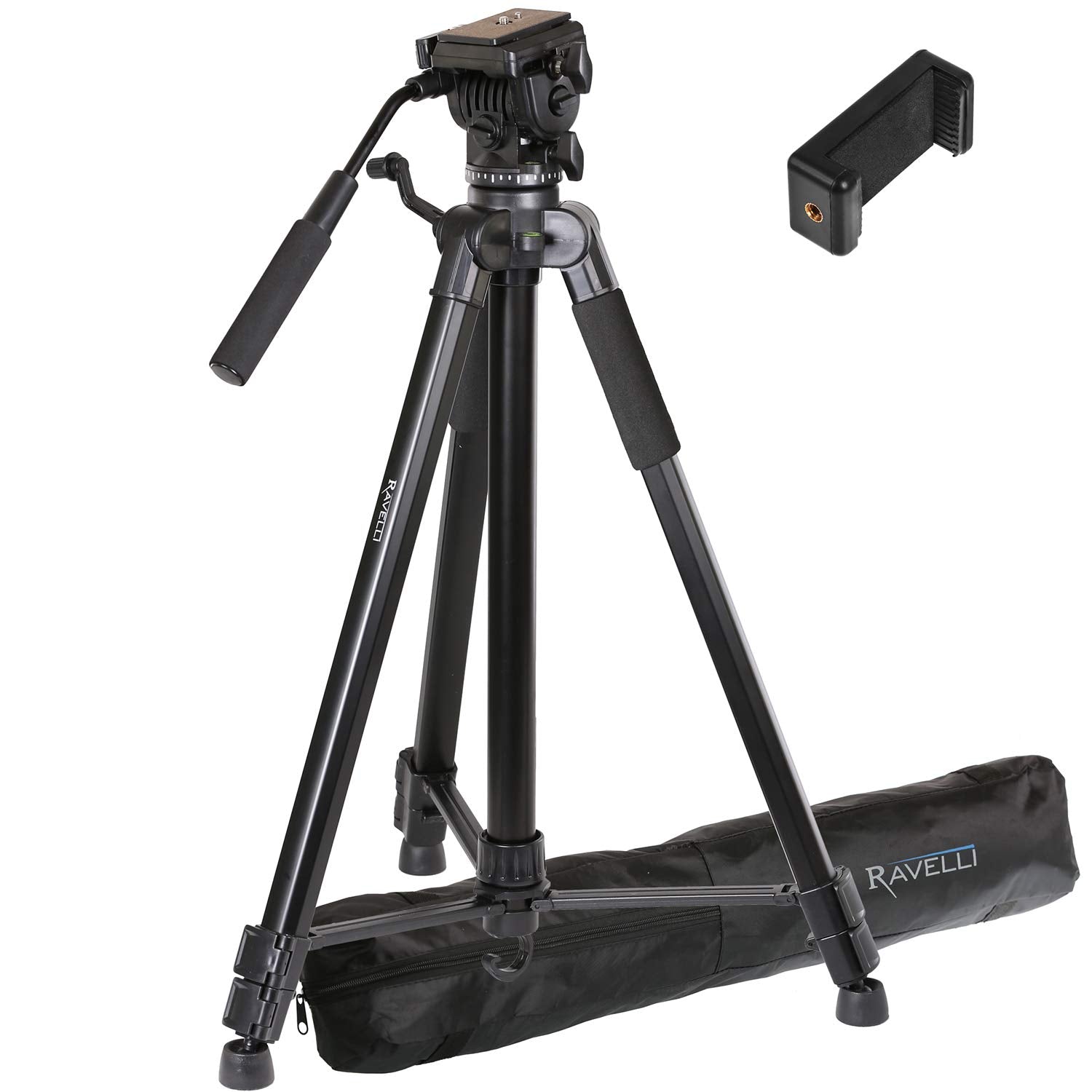 Ravelli Avth 72" Light Weight Aluminum Video Tripod With Bag Includes Universal Smartphone Mount