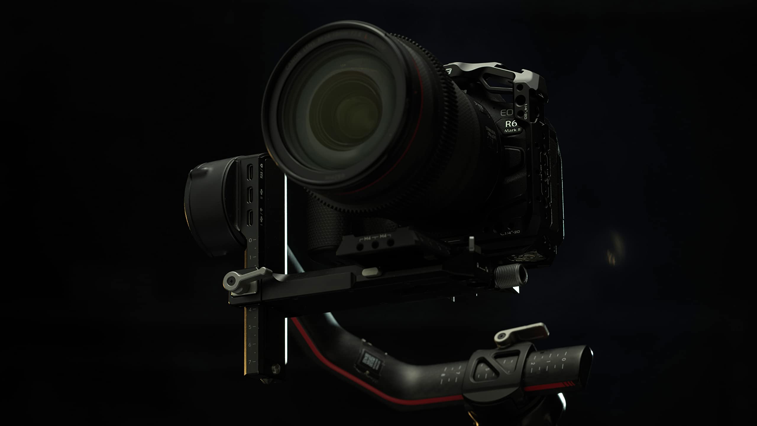 Tilta Half Camera Cage Compatible With Canon R6 Mark Ii, With Mount Accessories Via Nato Rail, Cold Shoe And 1/4"-20 Threads With Locating Pins Ta-T45-Hcc-Tg (Titanium Gray)