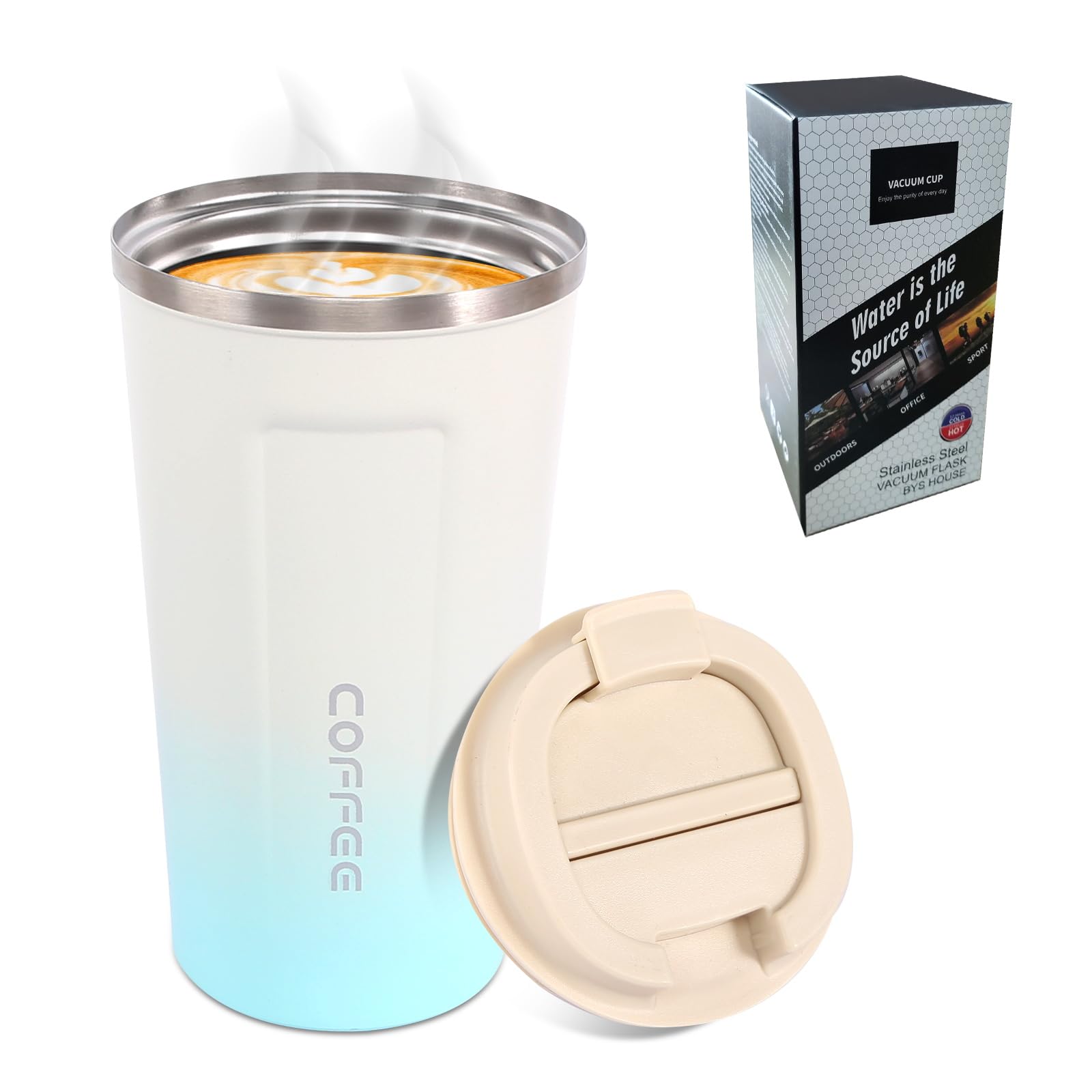 Stainless Steel Travel Coffee Tumbler 17 Oz Travel Coffee Mug With Lid, Insulated Coffee Mug