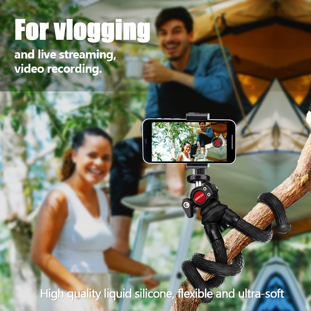 Lammcou Phone Flexible Tripod Actioncam Lightweight Vlogging Bendable Travel Octopus Gorilla Portable Mini Tripods Dslr Hero 12 11 10 Trípode For Vlogging Video Recording