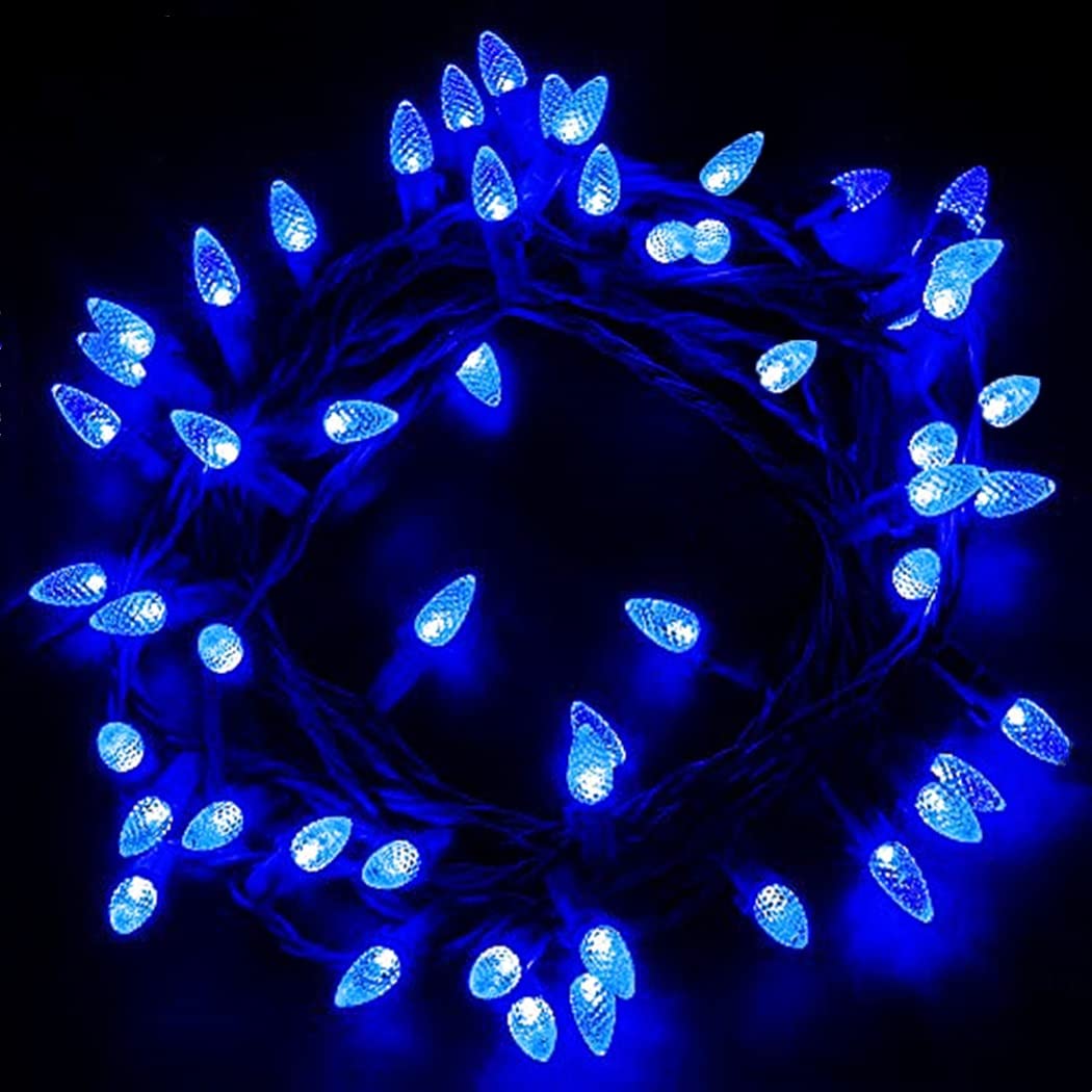 Borita Blue C3 Outdoor 18Ft 50 Led Straberry Christmas Lights - Connectable Plug, Green Wire,Vintage Decorative Lights - Mood Lighting
