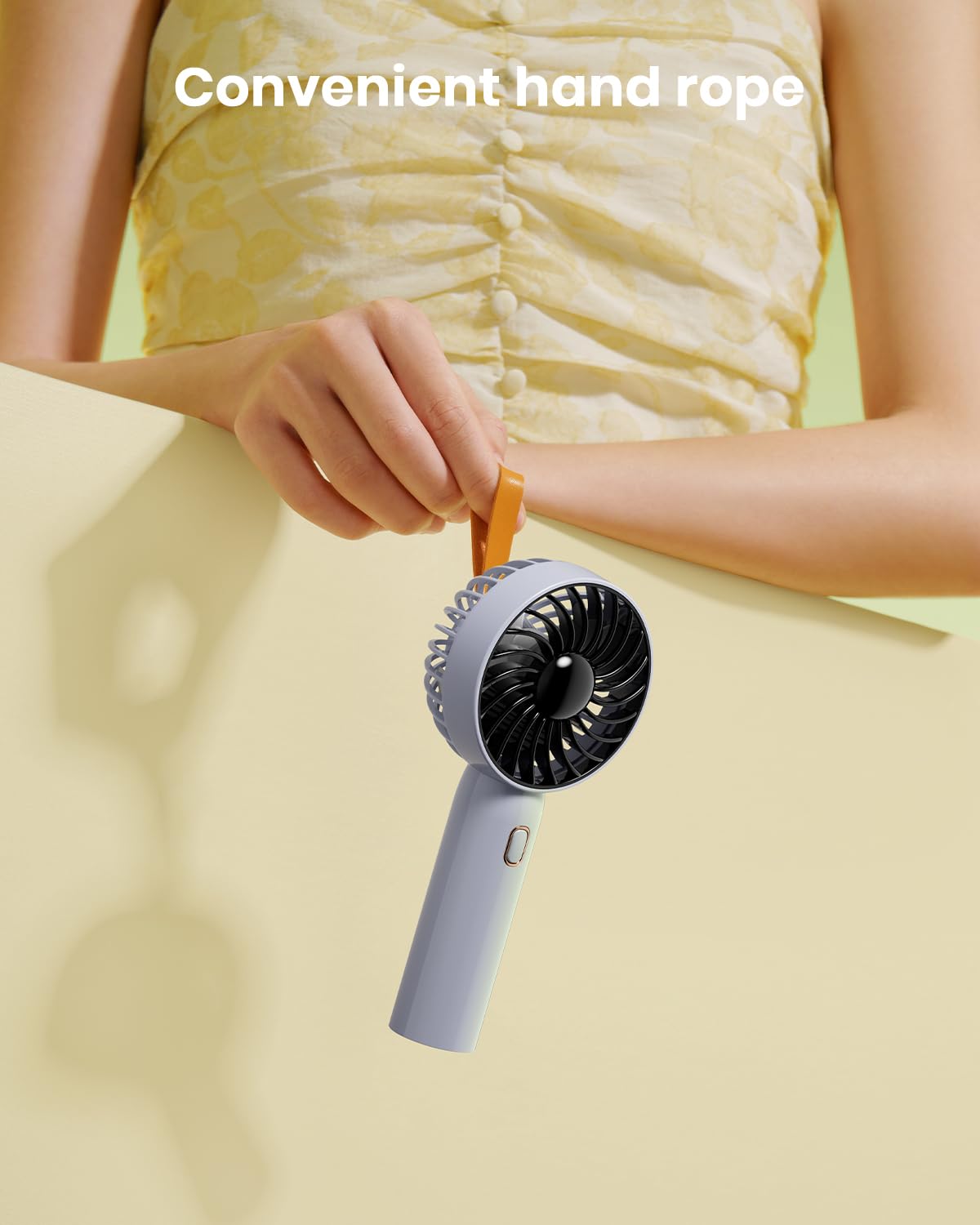 Retro Portable Fan, Mini Personal Handheld And Desktop With Base, 3 Powerful Speed, Usb Rechargeable