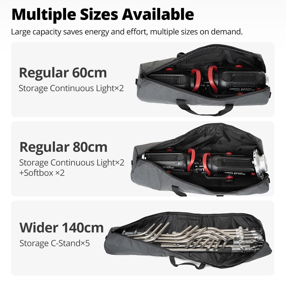 Ambitful Widened Version Tripod Carrying Case Bag 21/25/31/39/43/47/51/55/ For Light Stands,Boom Stand,Umbrella And Tripod Photography Accessories (55.11In(140Cm)Φ8.66In(22Cm))