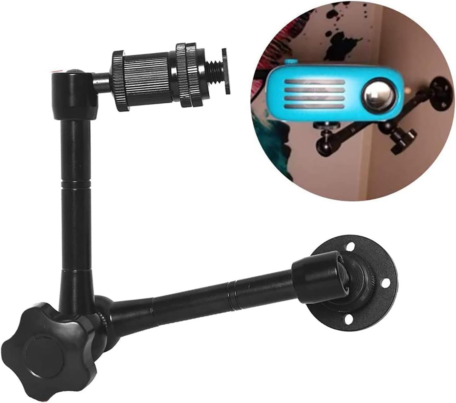 2-Be-Best Articulating Magic Arm Wall Mount 11 Inch Magic Holder Stand Camera Arm Mount For Camera Projector Led Light Video Lamp (Hot Shoe And Mounting Screws Included)