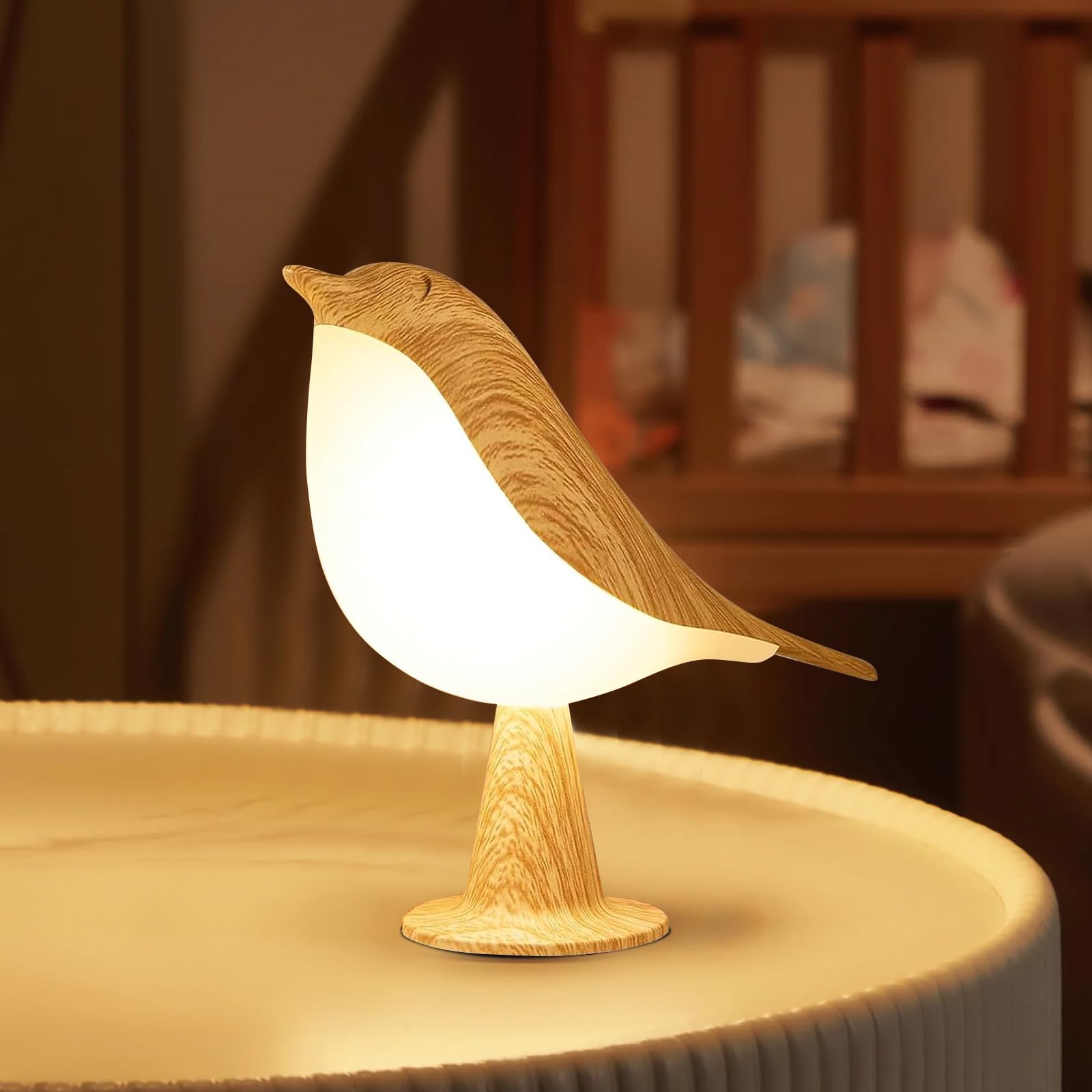 Hogxuae Touch Bedside Table Lamp-Small Desk Lamp, Bird Lamp Bedside With 3 Color Temperature And Touch Sensor,Night Light,Cordless Night Light With Rechargeable Battery For Bedroom Nightstand