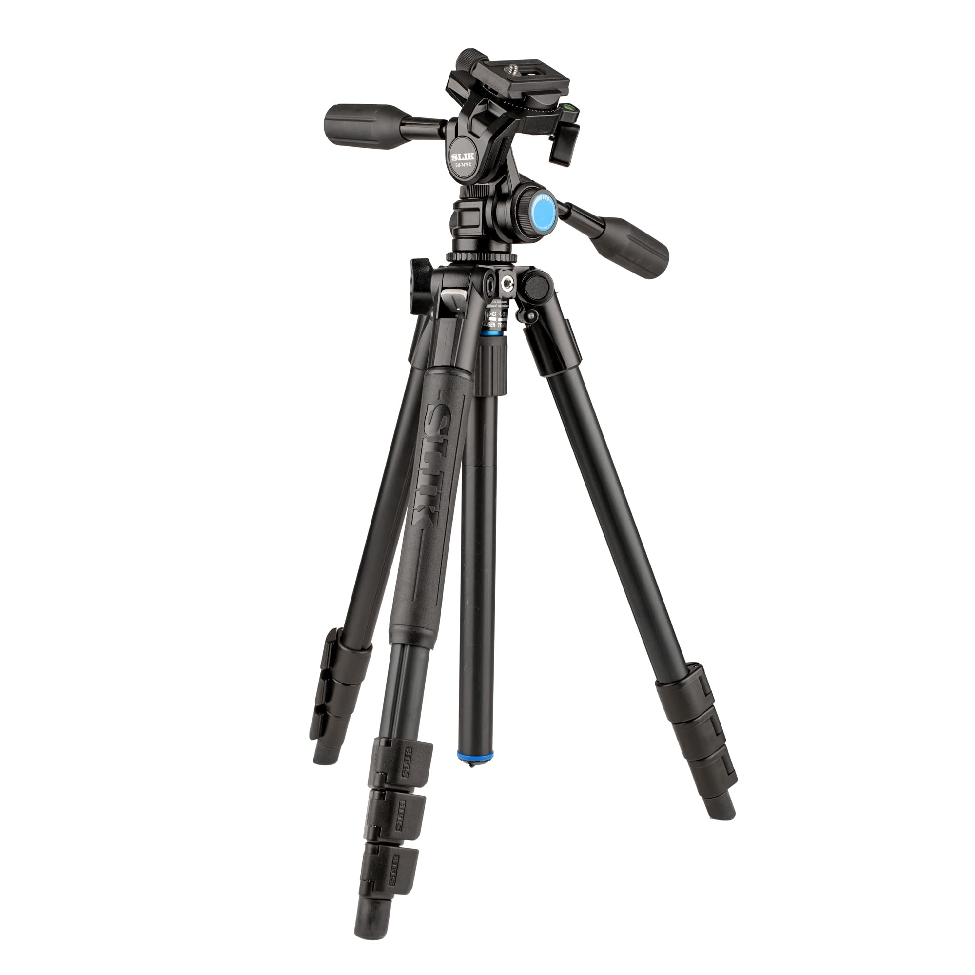 Slik Pro Al-324-3Wfc Aluminum Tripod Kit With Sh-747Fc 3-Way Pan Head W/Friction Control, Black (613-374)