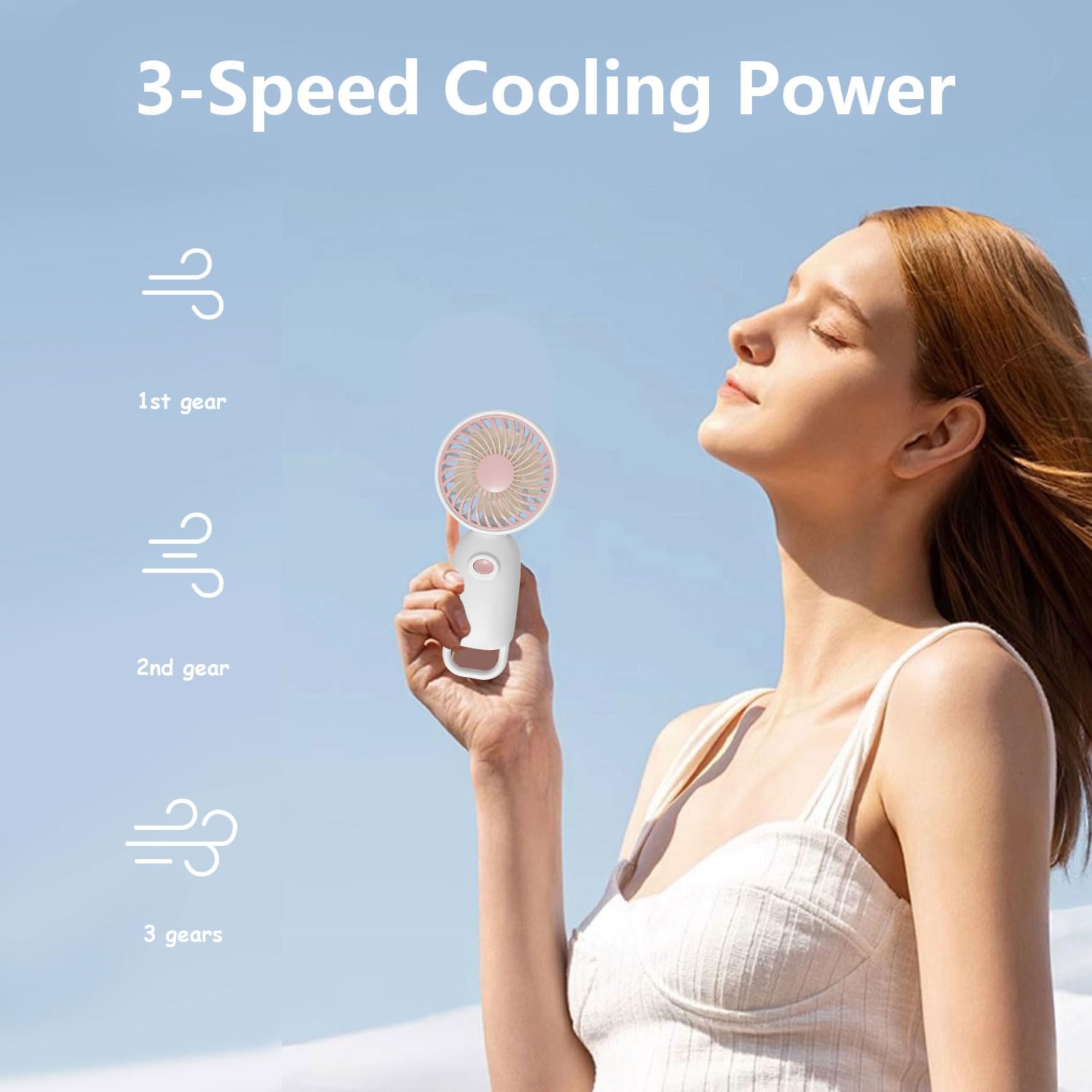 Mini Portable Fan,Cute Handheld Usb Rechargeable Battery Operated Lightweight Small Personal Fan