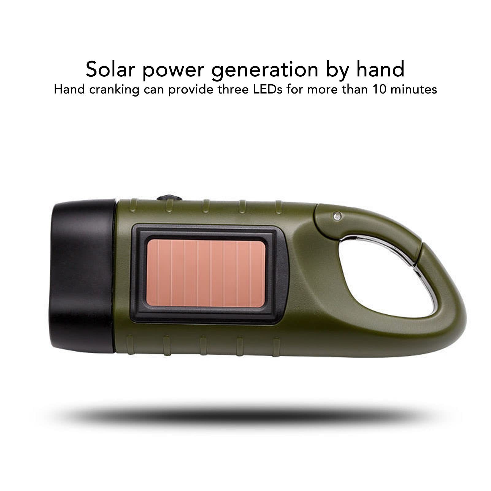 Hilitand 2Pcs Hand Crank Solar Powered Flashlight Emergency Led Flashlights Rechargeable Handheld Flashlights Torch For Emergencies Survival Outdoor Sports Camping