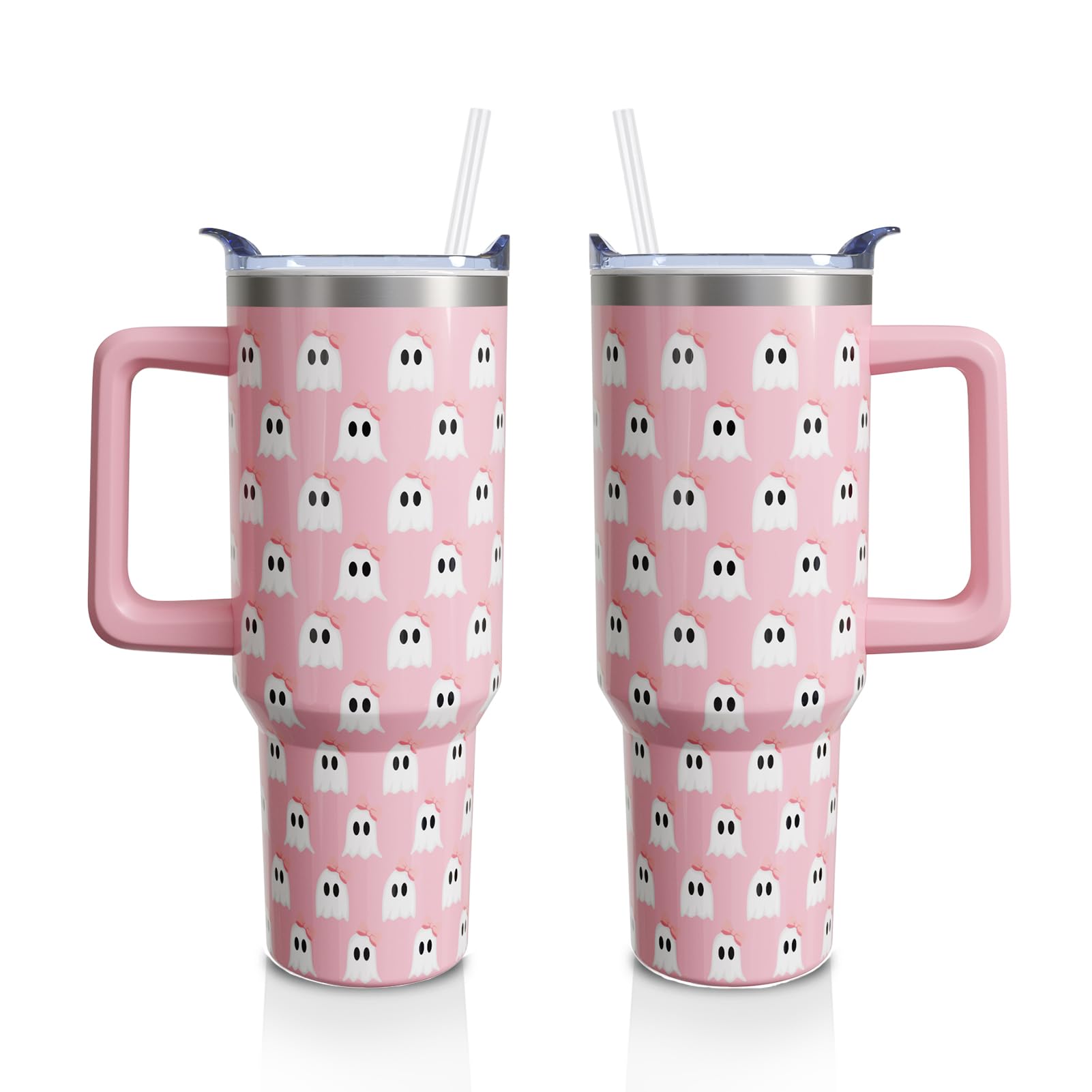 Ghost Halloween For Women Girls, Cute Spooky Stainless Steel Insulated Travel Coffee Cup