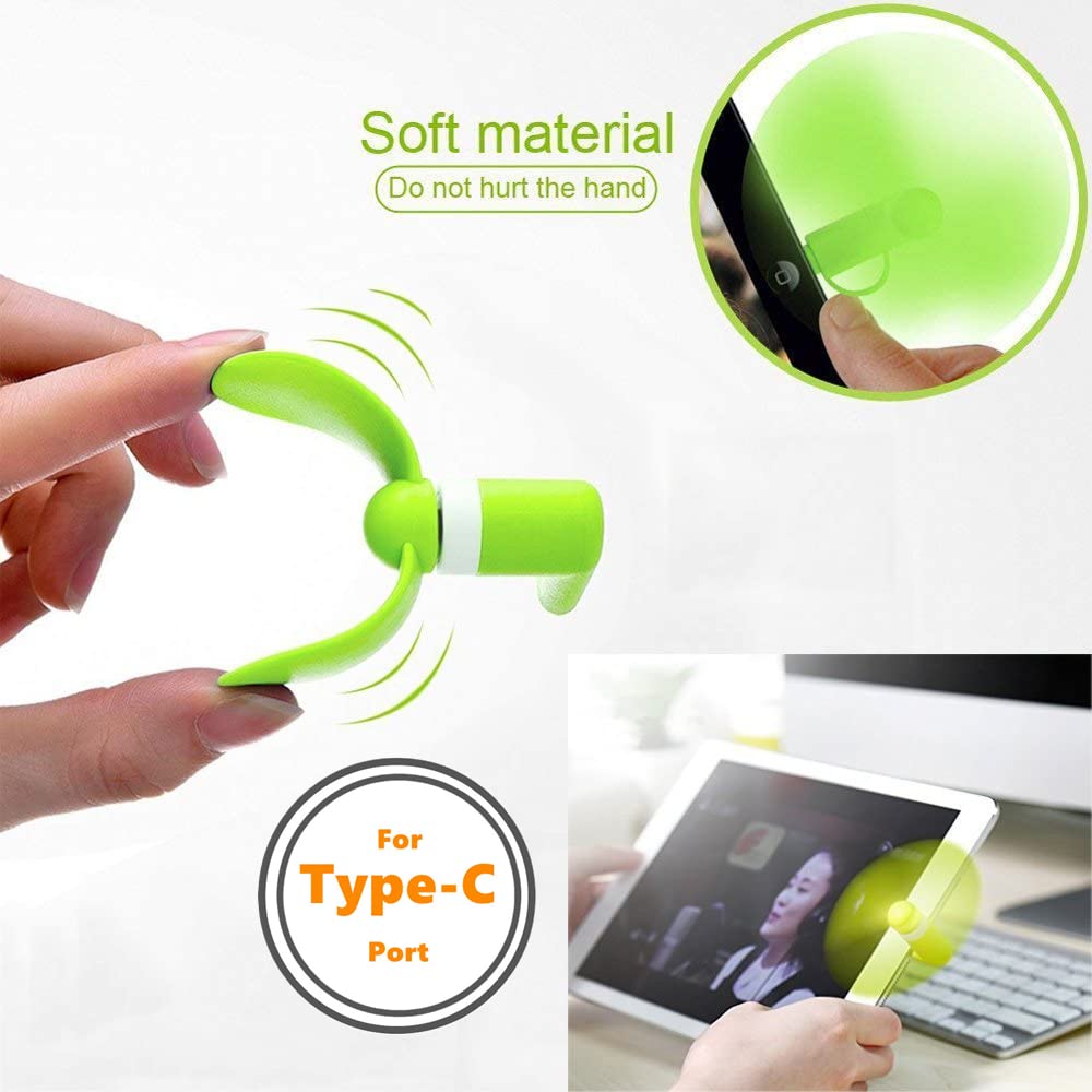 Phone Fan Usb C, 6 Pack Mini Portable Cell Phone Fan Attachment For Iphone 16/16 Plus/16 Pro/16 Pro