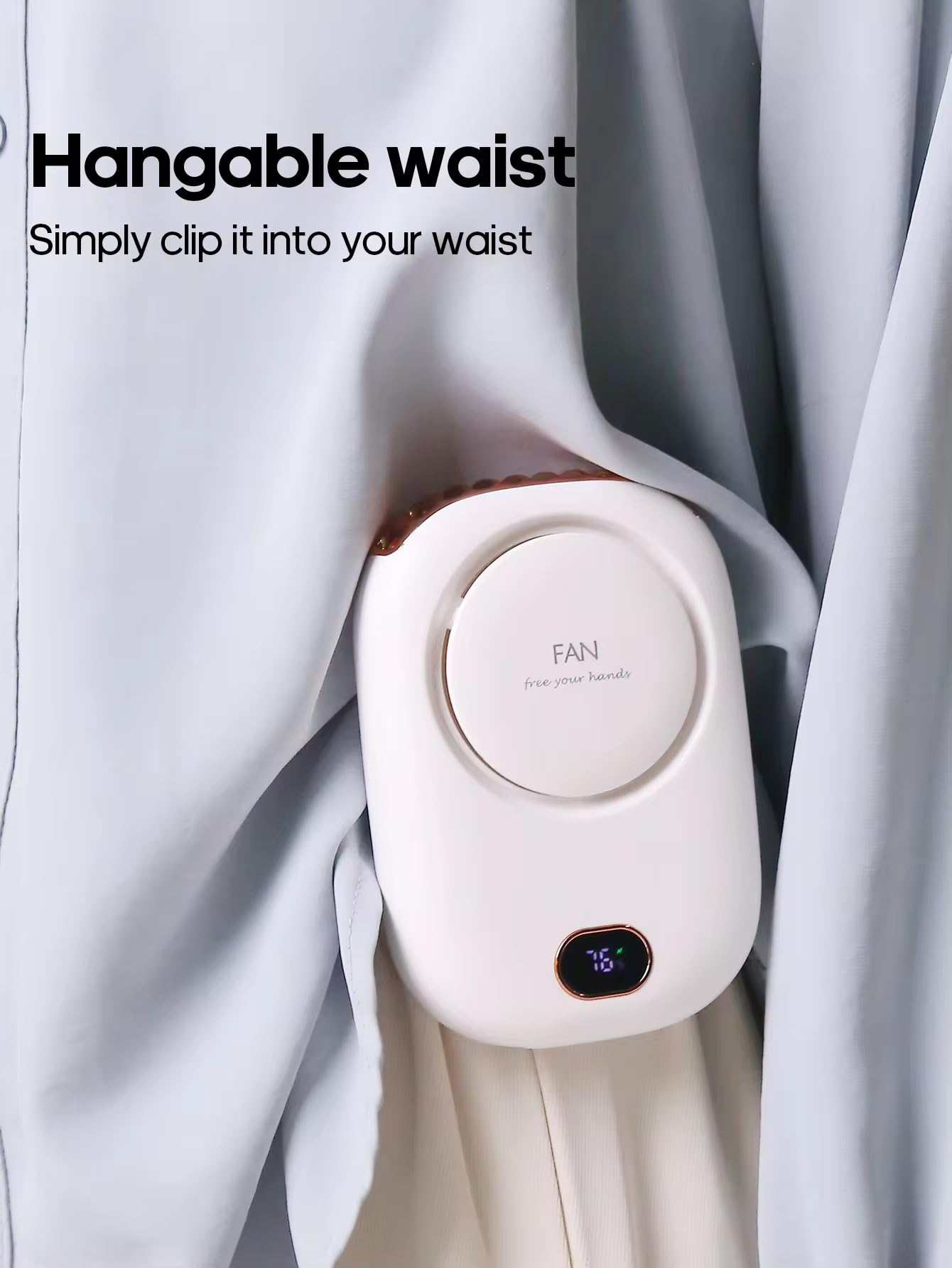 Portable Fan Rechargeable Waist Fan Battery Operated Hands-Free Wearable Fan With Strong Airflow