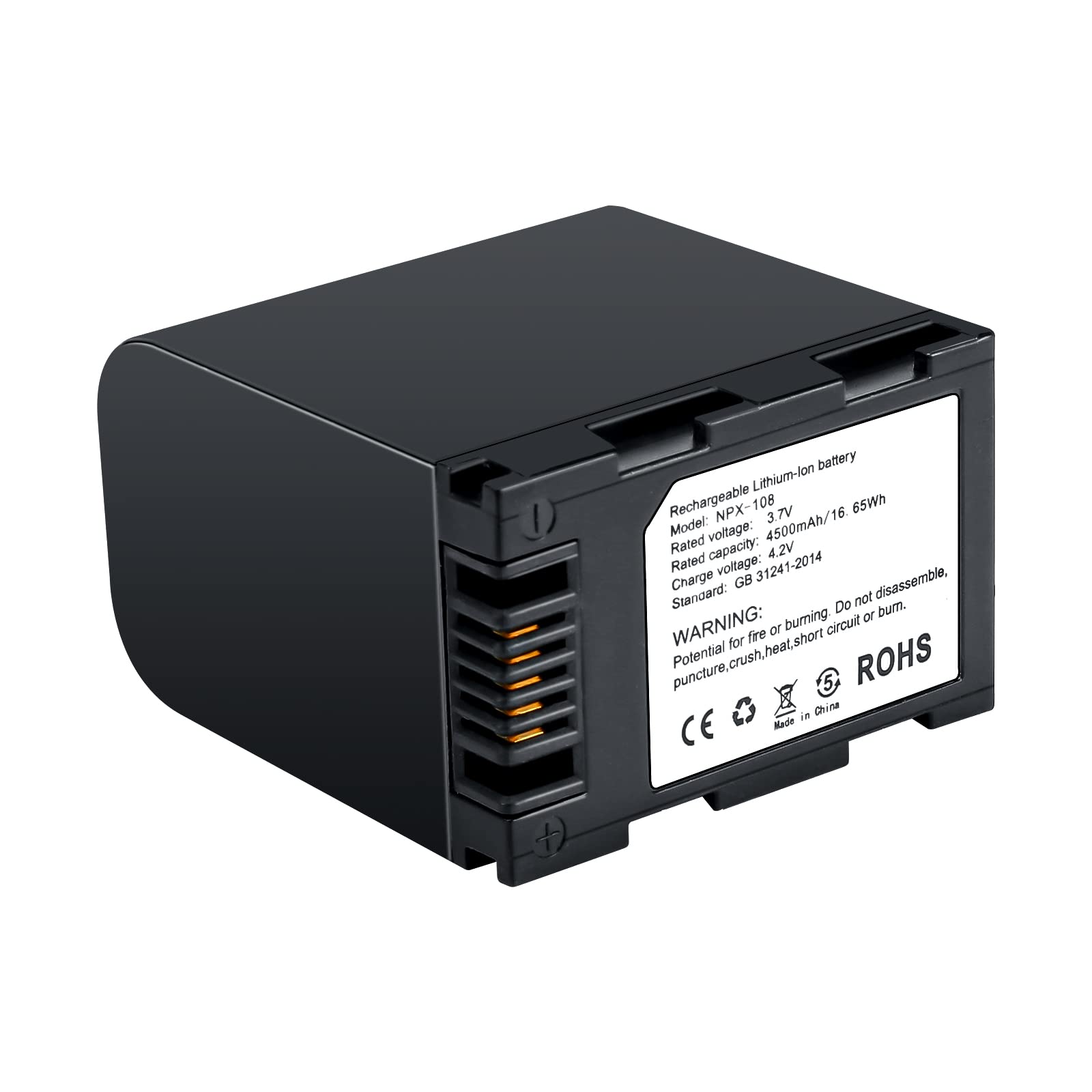 Tapo Npx-108 Camcorder Battery Pack, 4500Mah Rechargeable Battery Big Capacity For Video Camera Camcorders