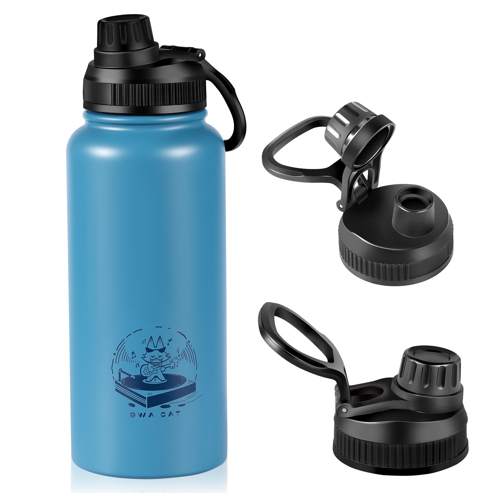 32 Oz Insulated Stainless Steel Water Bottle Sports Water Bottle With Spout Lid - Leak Proof