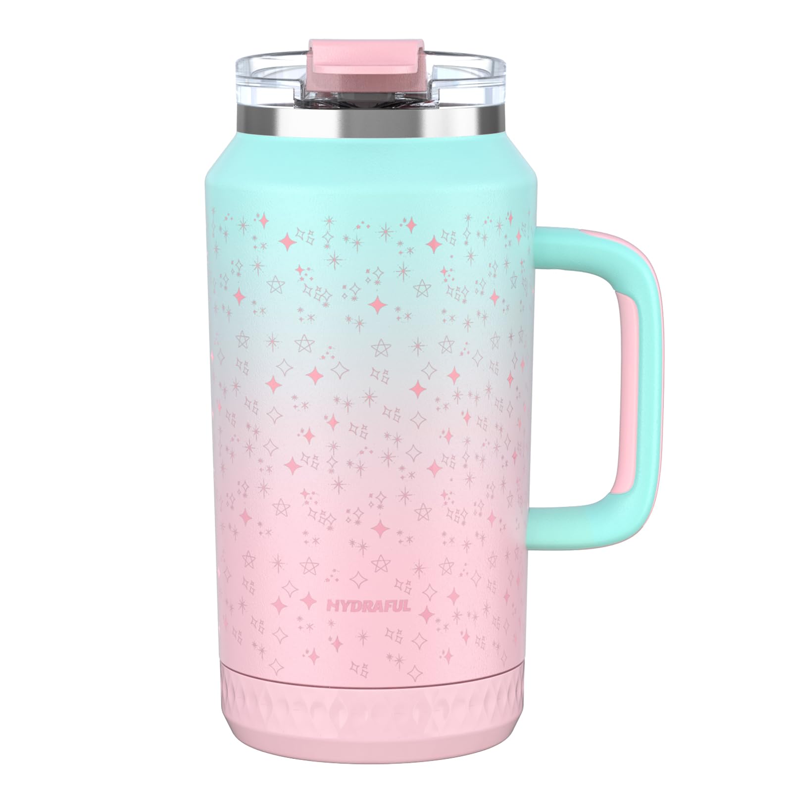 Hydraful 64 Oz Tumbler With Handle And Straw - 100% Leak-Proof - Insulated Cup Reusable Stainless