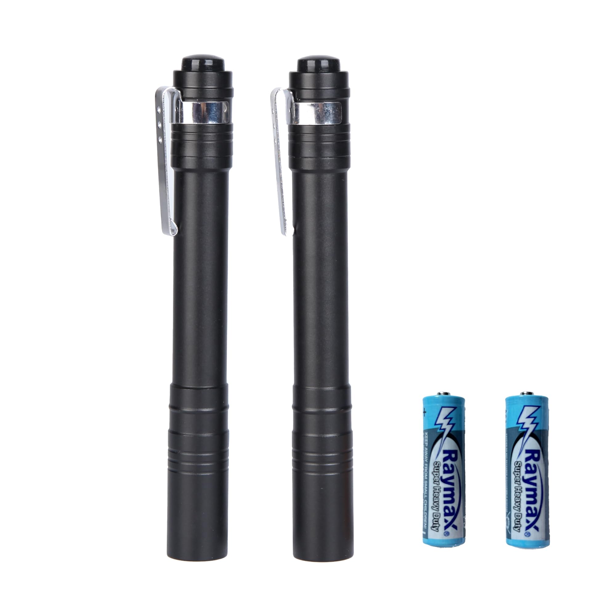 Bonashi Led Mini Pen Flashlights, Lightweight, Pocket Flashlight Powered By 2Aaa Battery With Clip, 2 Pack For Work, Emergency (Battery Included)