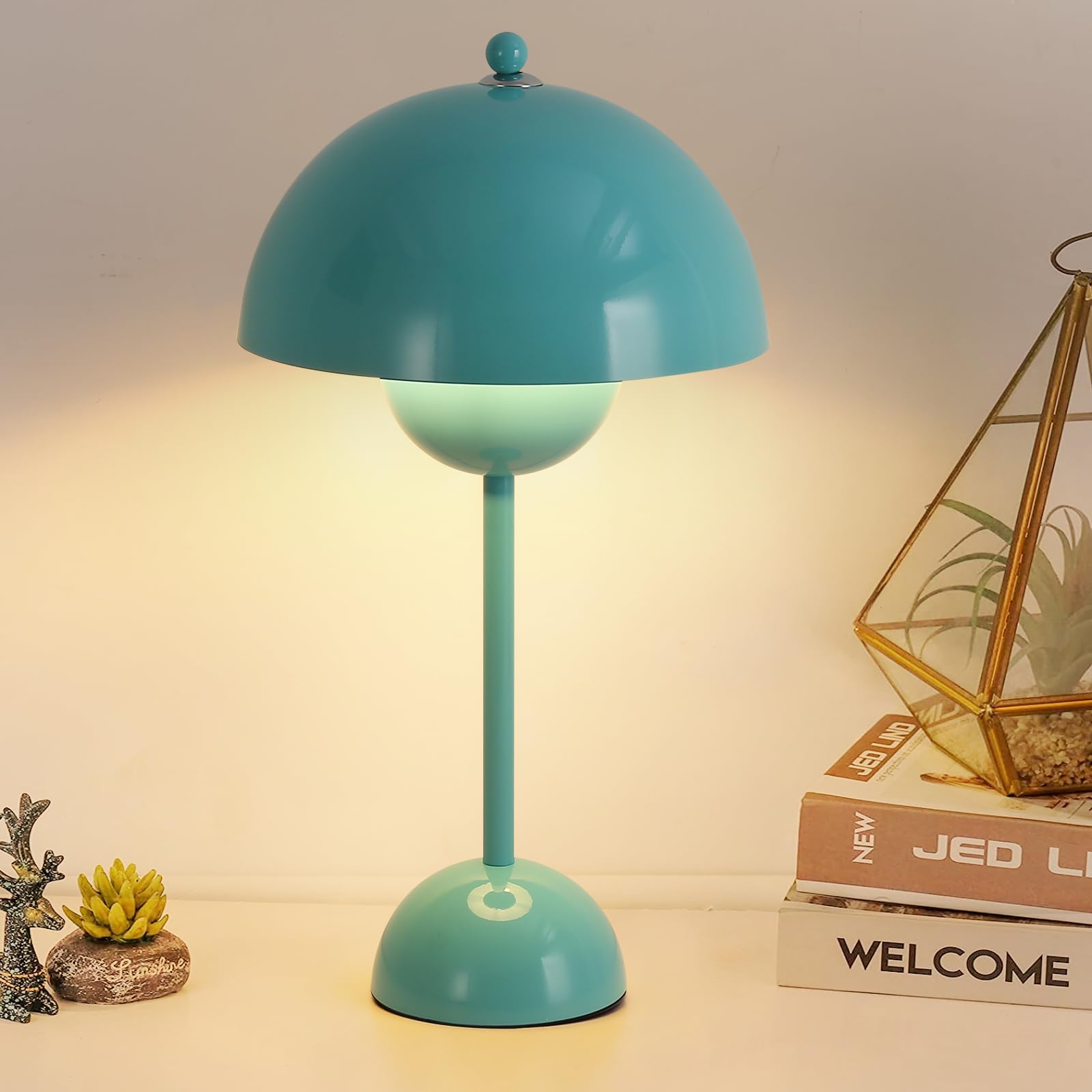 Cosylux Modern Small Table Lamp For Bedroom, Cute Dome Shade Reflecting Light Reading Lamp For Living Room, Kid'S Room, Study, Office, Beside Bedside Nightstand Desk Lamp(Light Green)