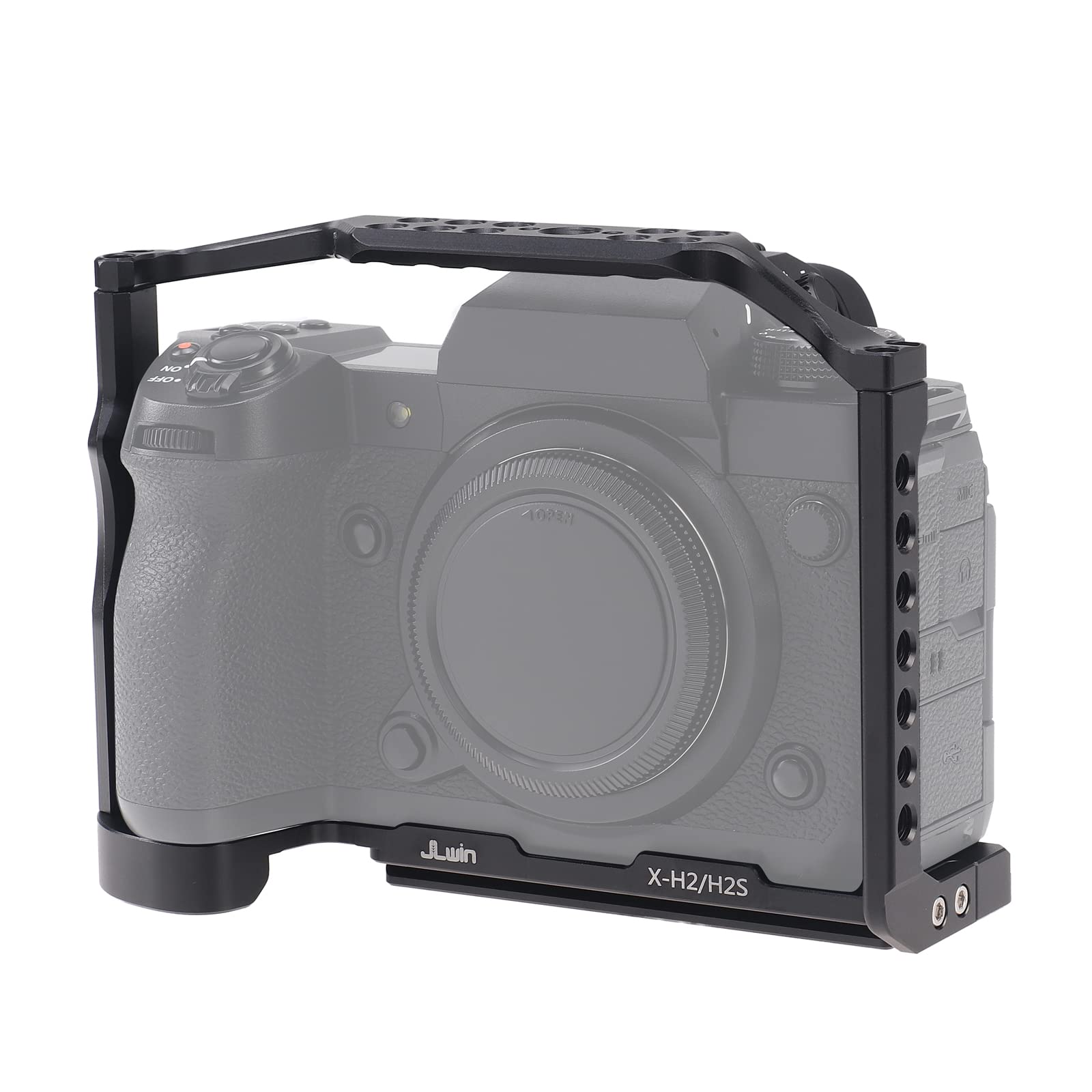 Focusfoto Camera Cage Video Filmmaking Stabilizer Rig Aluminium Alloy Extension Frame With Cold Shoe And 1/4" 3/8" Screw Mouting For Fujifilm X-H2/X-H2S Camera
