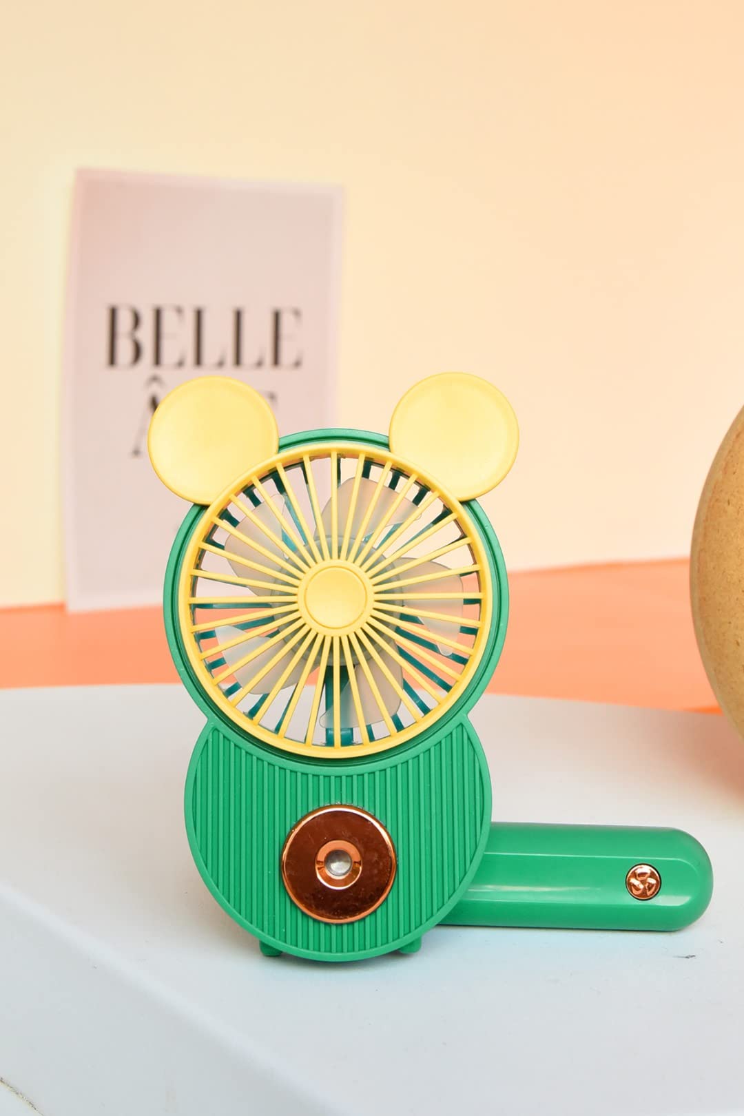 Lacovia Cute Mickey Misting Mini Fan, Handheld Portable Usb Rechargeable Fan With 3 Adjustable Speed