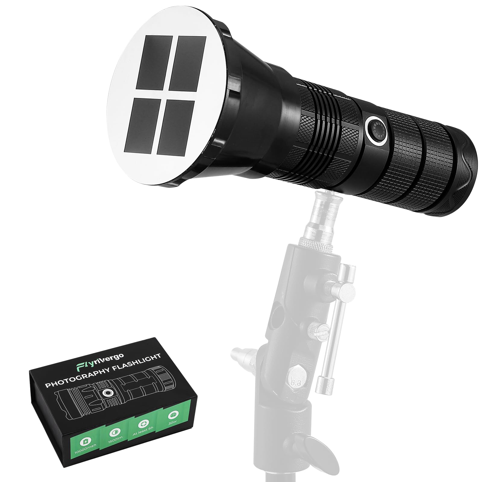 Flyrivergo Photography Flashlight With 4 Colors, 10000Mah Battery Portable Spotlight For Photography, Video, Artist Modelling Shape Light