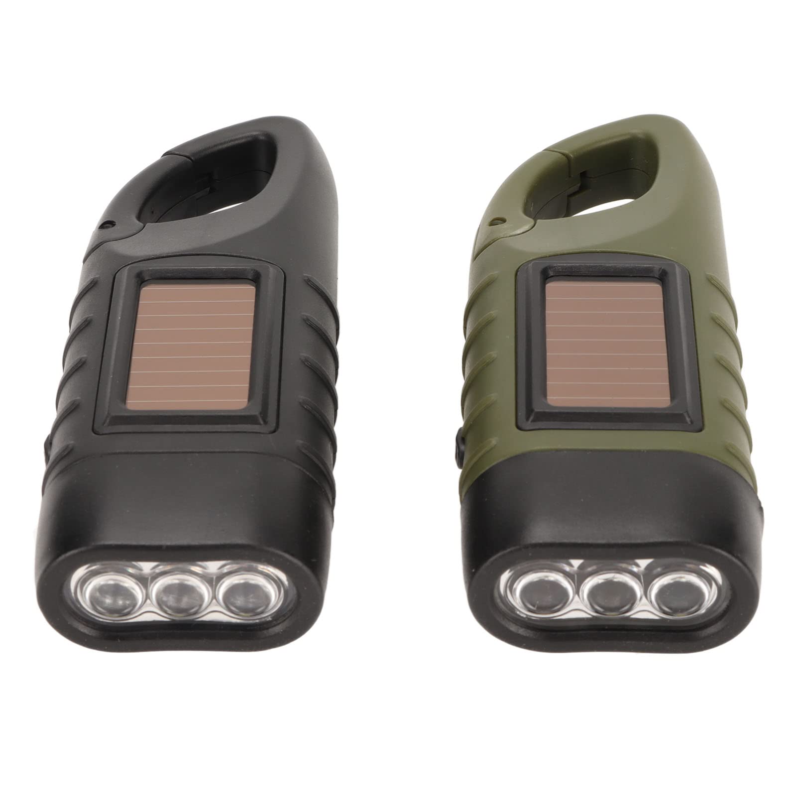 Hilitand 2Pcs Hand Crank Solar Powered Flashlight Emergency Led Flashlights Rechargeable Handheld Flashlights Torch For Emergencies Survival Outdoor Sports Camping