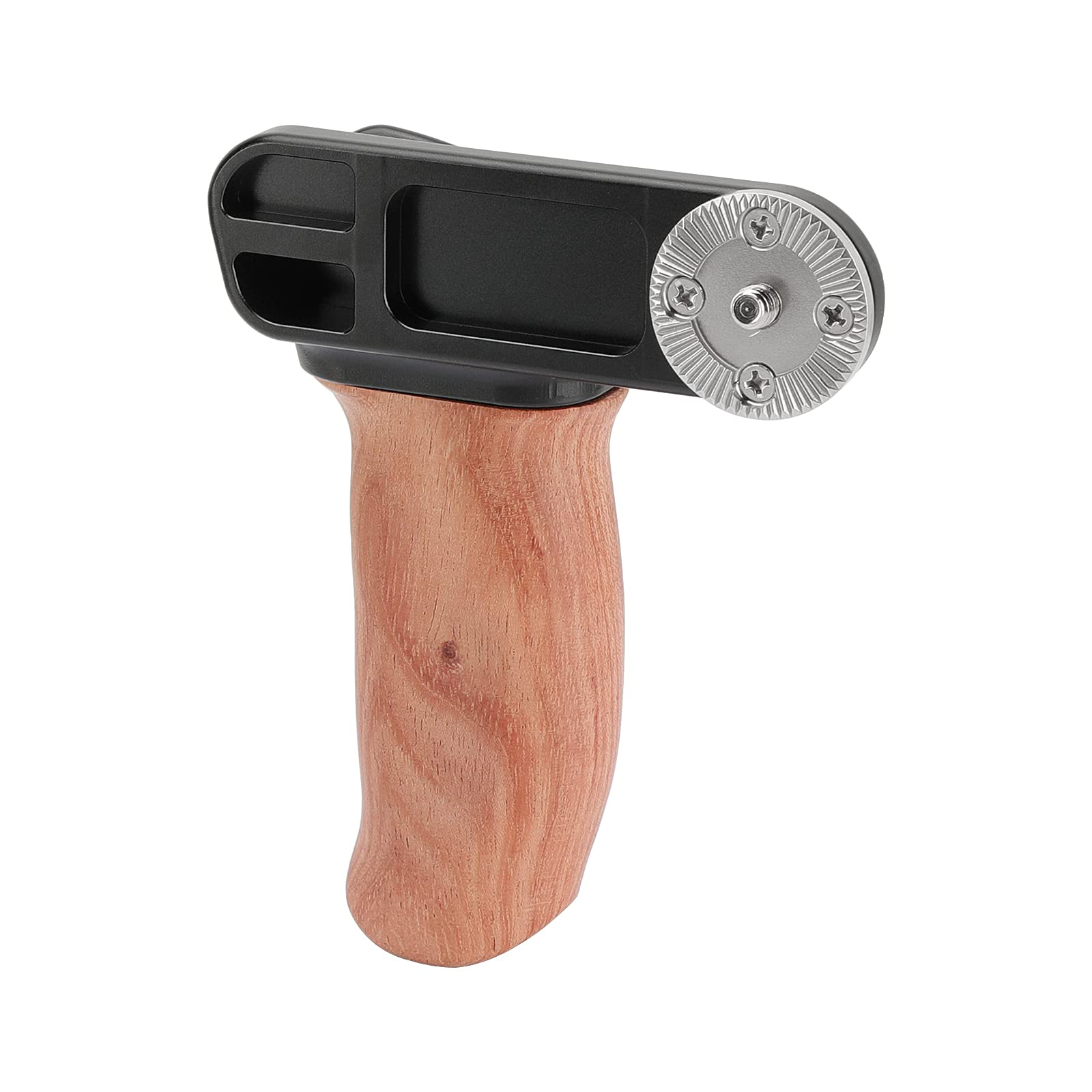Camvate Ergonomic Wooden Hand Grip With Rosette M6 Thread Screw Connection For Camera Shoulder Mount Rig(Right Hand) - 2927