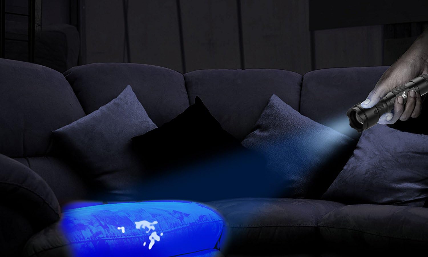 Dulex Uv Blacklight Flashlight 365Nm, High Power Led Flashlight Black Lights, Rechargeable Uv Light Flashlight For Curing Uv Glue, Leak Detector, Pet Urine Stain