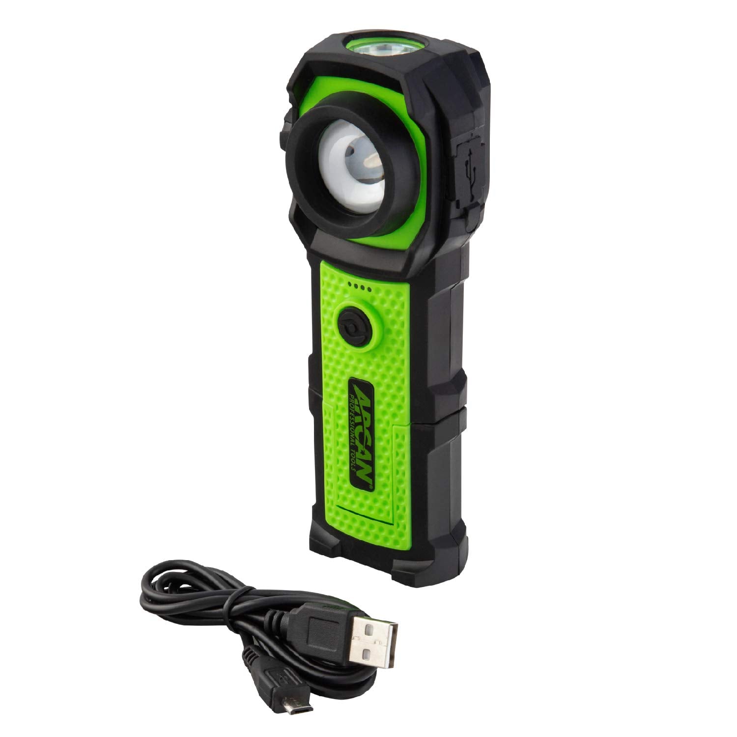 Arcan 500-Lumens Rechargeable Swivel Flashlight With Usb Port (Alswivel)