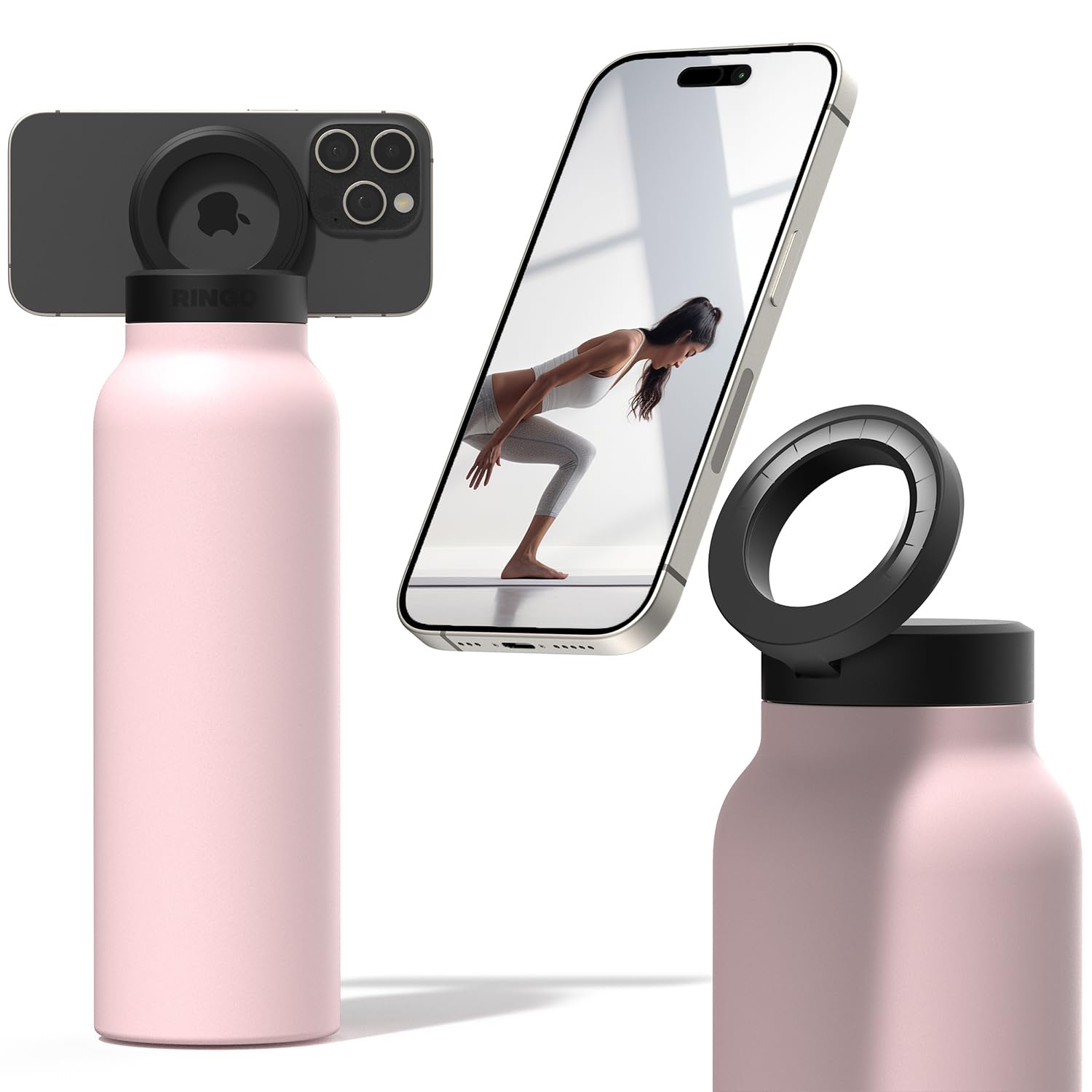 Ringo Insulated Water Bottle Compatible Magsafe Water Bottle With Phone Holder Stainless Steel