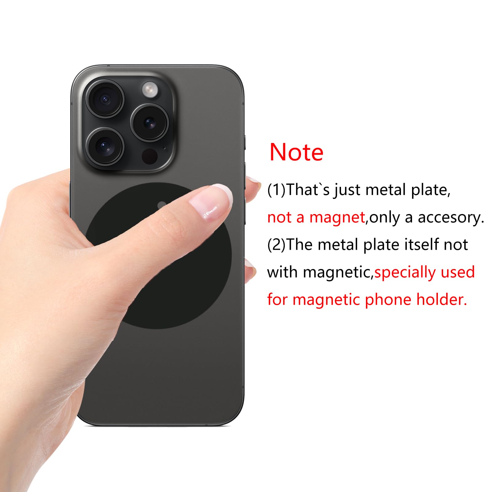 Bgjrby Mount Metal Plate(8Pack) For Magnetic Car Mount Phone Holder With Full Adhesive For Phone Magnet, 8 X Round (Black)