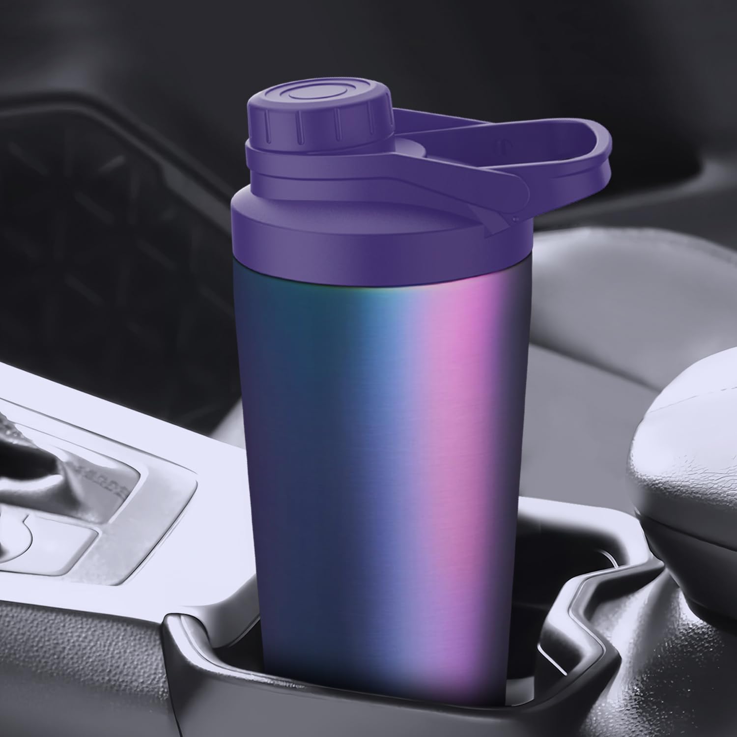Stainless Steel Shaker Bottle With Noise- Design - Patented 24 Oz Insulated Metal Shakers