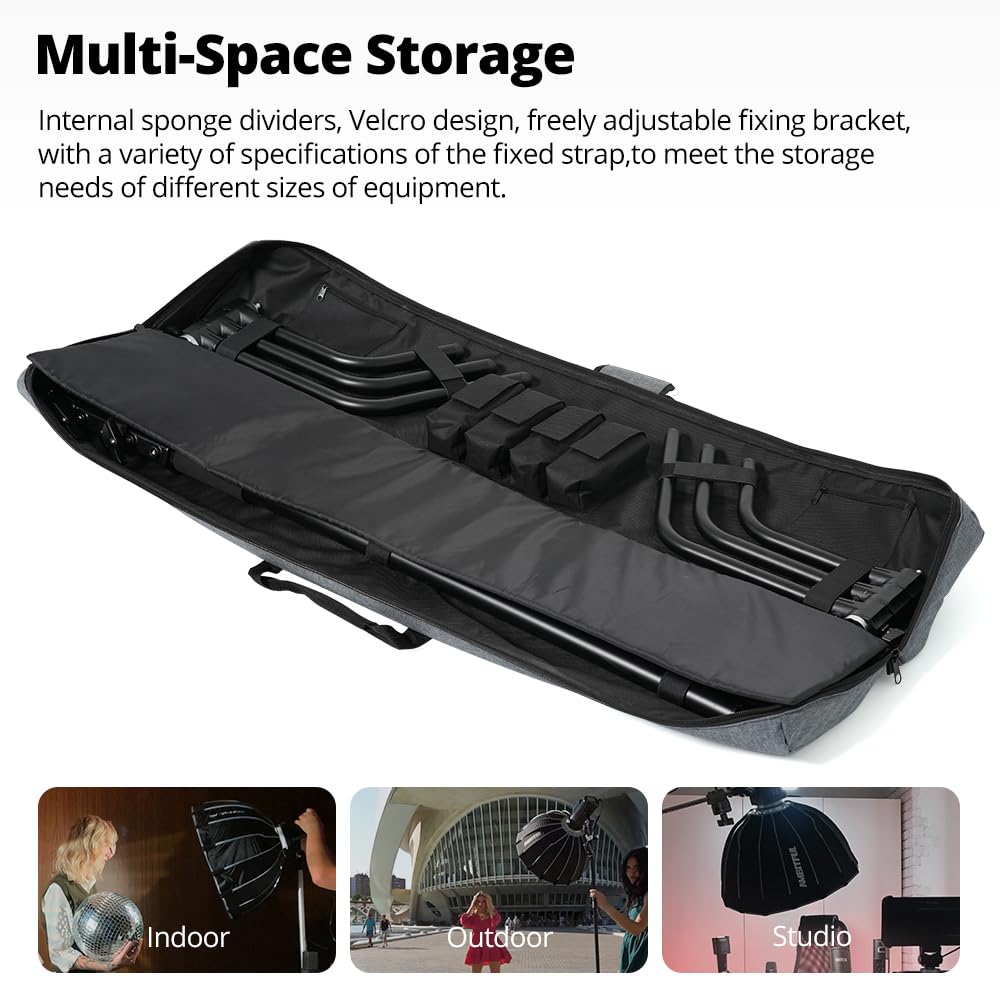 Ambitful Pb20 Heavy-Duty Carrying Case For C-Stand, Light Stand, Tripod - Waterproof Tote Bag Compatible With Boom Arm, Camera Tripod, Fishing Rod, Spotting Scopes (Photography/Videography/Fishing)