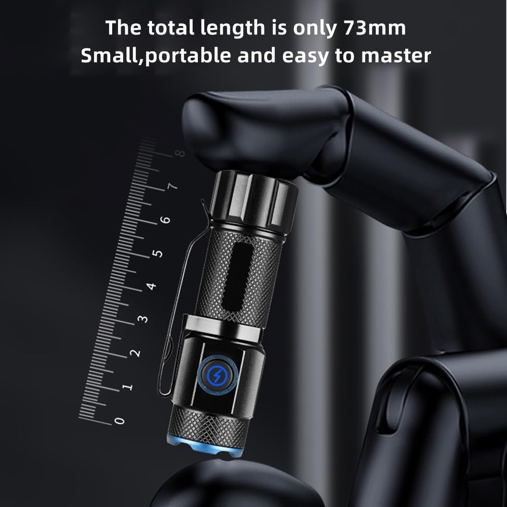 Alonefire X66 Led Mini Flashlight High Lumens Usb C Rechargeable Small Flashlight Bright Lightweight Pocket Size With 5 Light Modes Magnetic With Clip, Charging Indicator, Rechargeable Battery For Edc