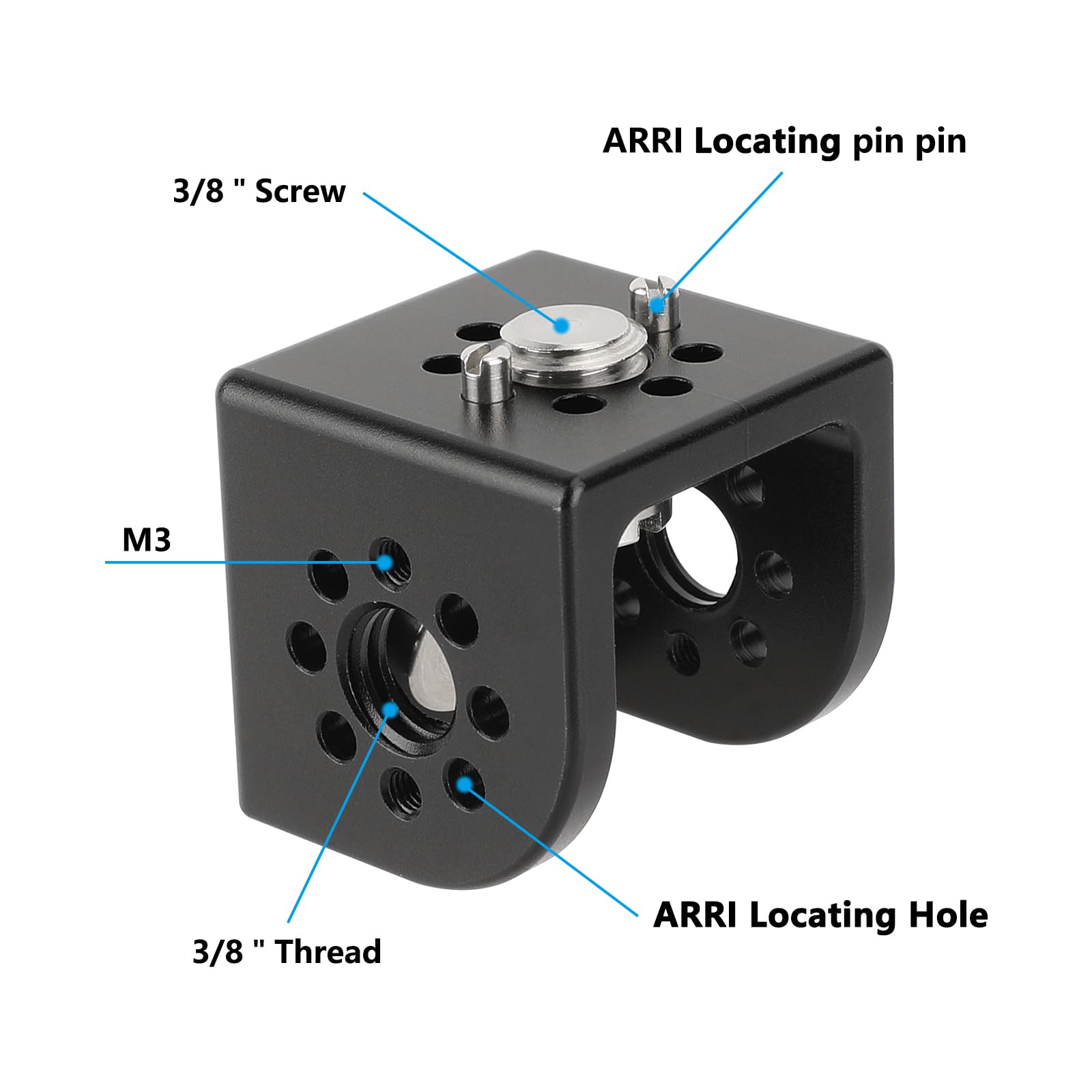 Camvate Arri-Style Anti-Twist 3/8"-16 Mount Adapter - 3560