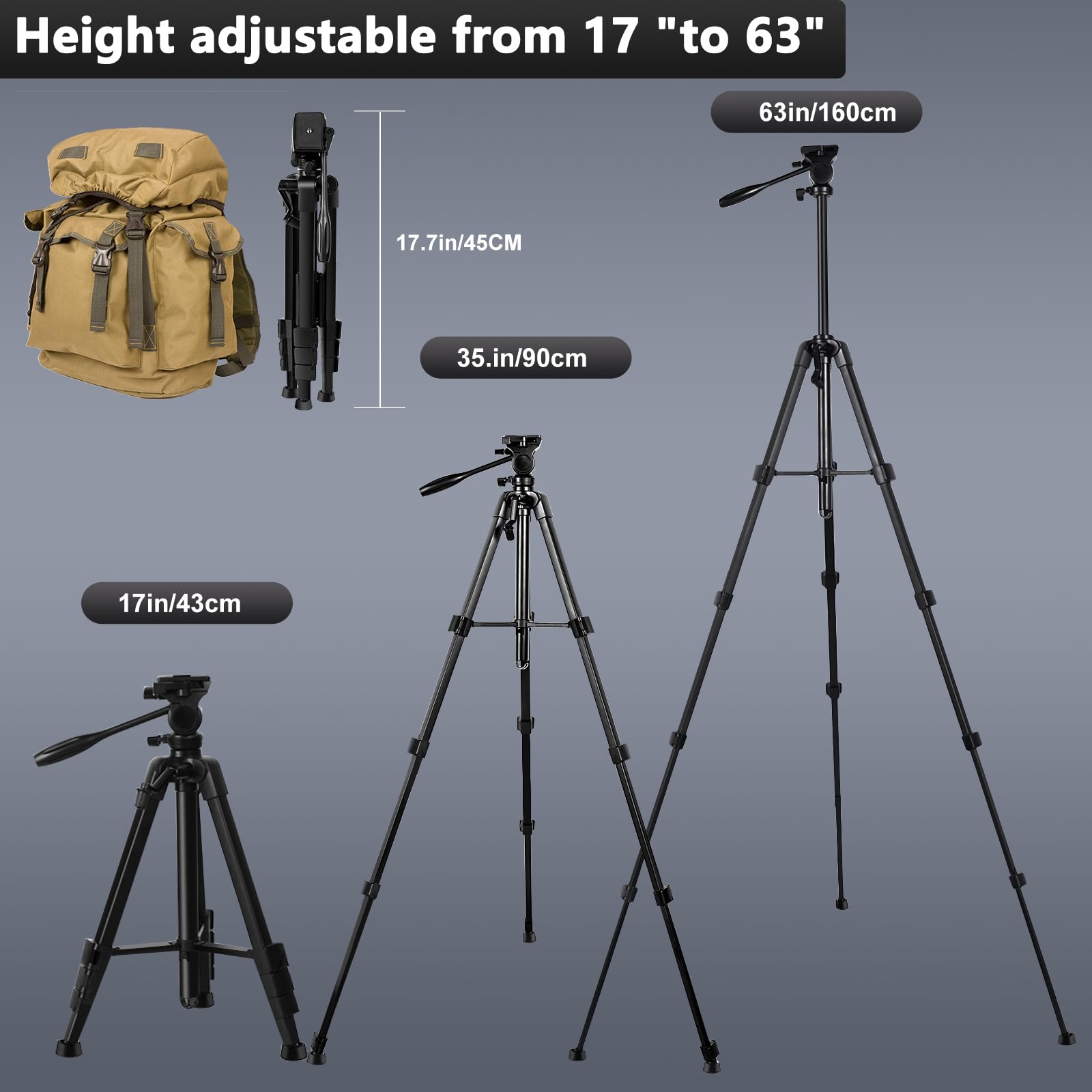 Lcncy Binocular & Spotting Scope Tripod Stand - Universal Lightweight Travel Video Tripod - Compatible With Spotting Scope/Telescope/Astronomy Binoculars/Dslr