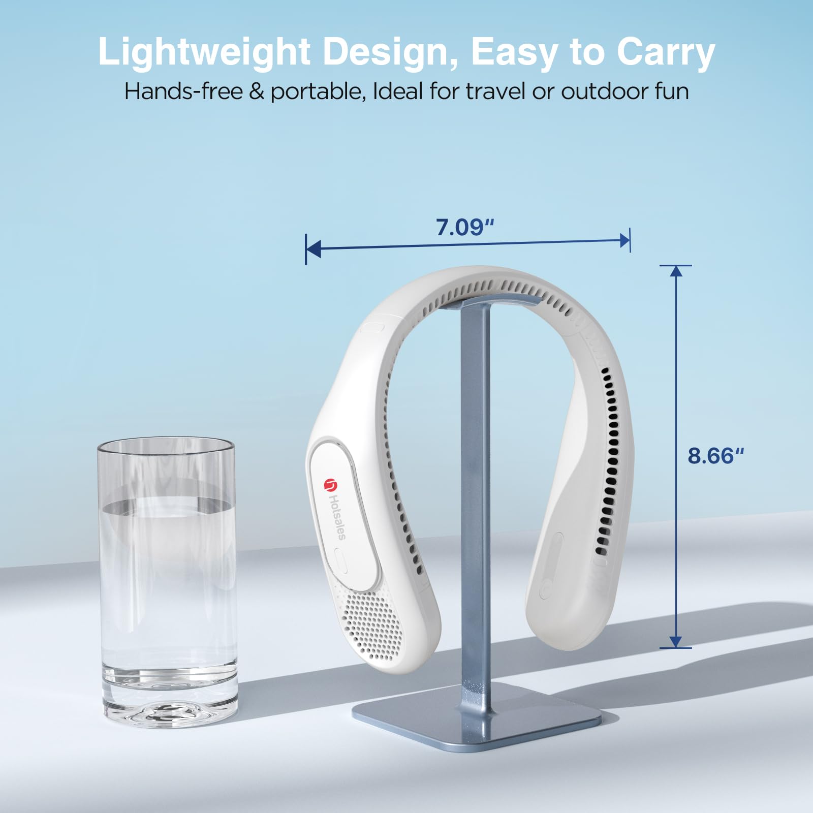 Neck Fan, Hands Free Bladeless Neck Fans Portable Rechargeable, 6000 Mah Battery Operated Wearable