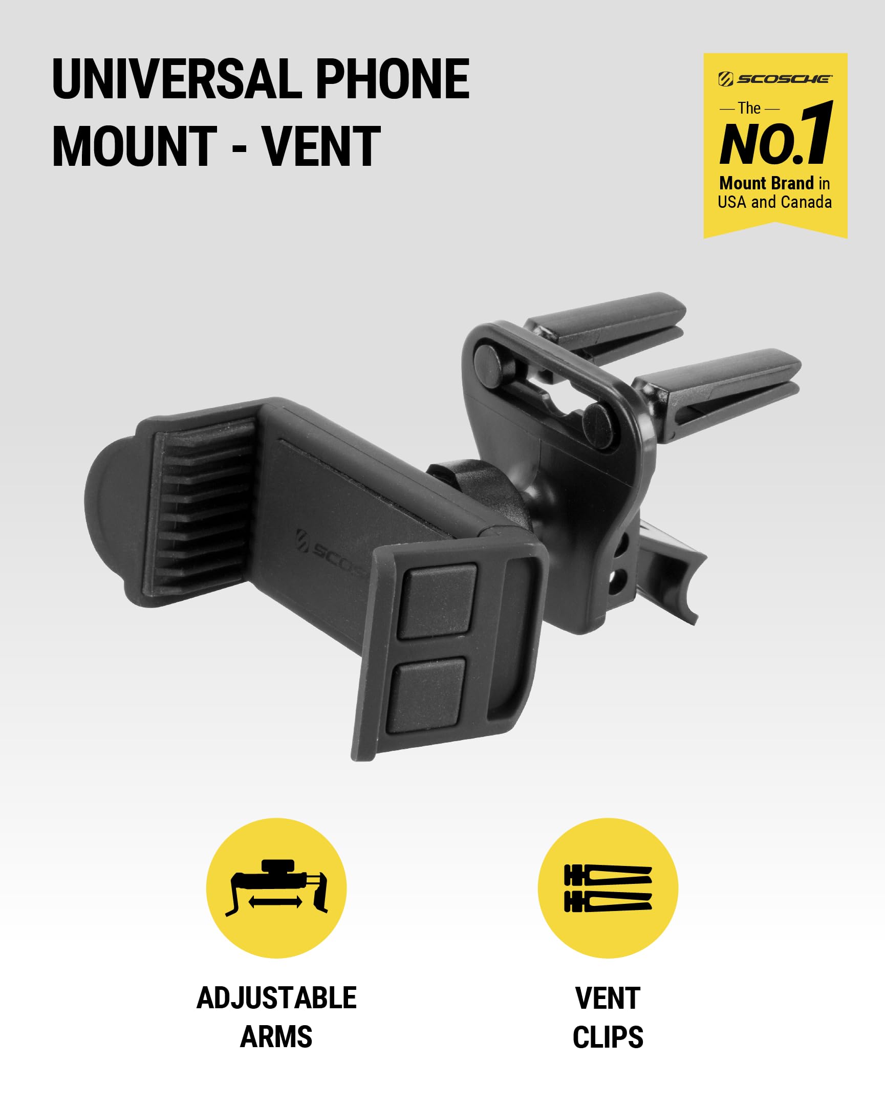 Scosche Hvm2 Universal Hands- Car Phone Holder Vent Mount, 360° Adjustable Phone Stand, Cell Phone Holder For Car Air Vent Or Truck Compatible With Iphone, Galaxy And All Mobile Android Phones