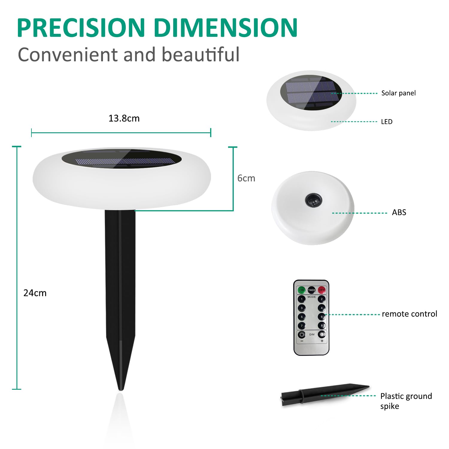 Aigleya Color Changing Solar Garden Lights - Waterproof Led Outdoor Path Lights, 6 Pack For Lawn, Walkway, Yard, Patio, Decor