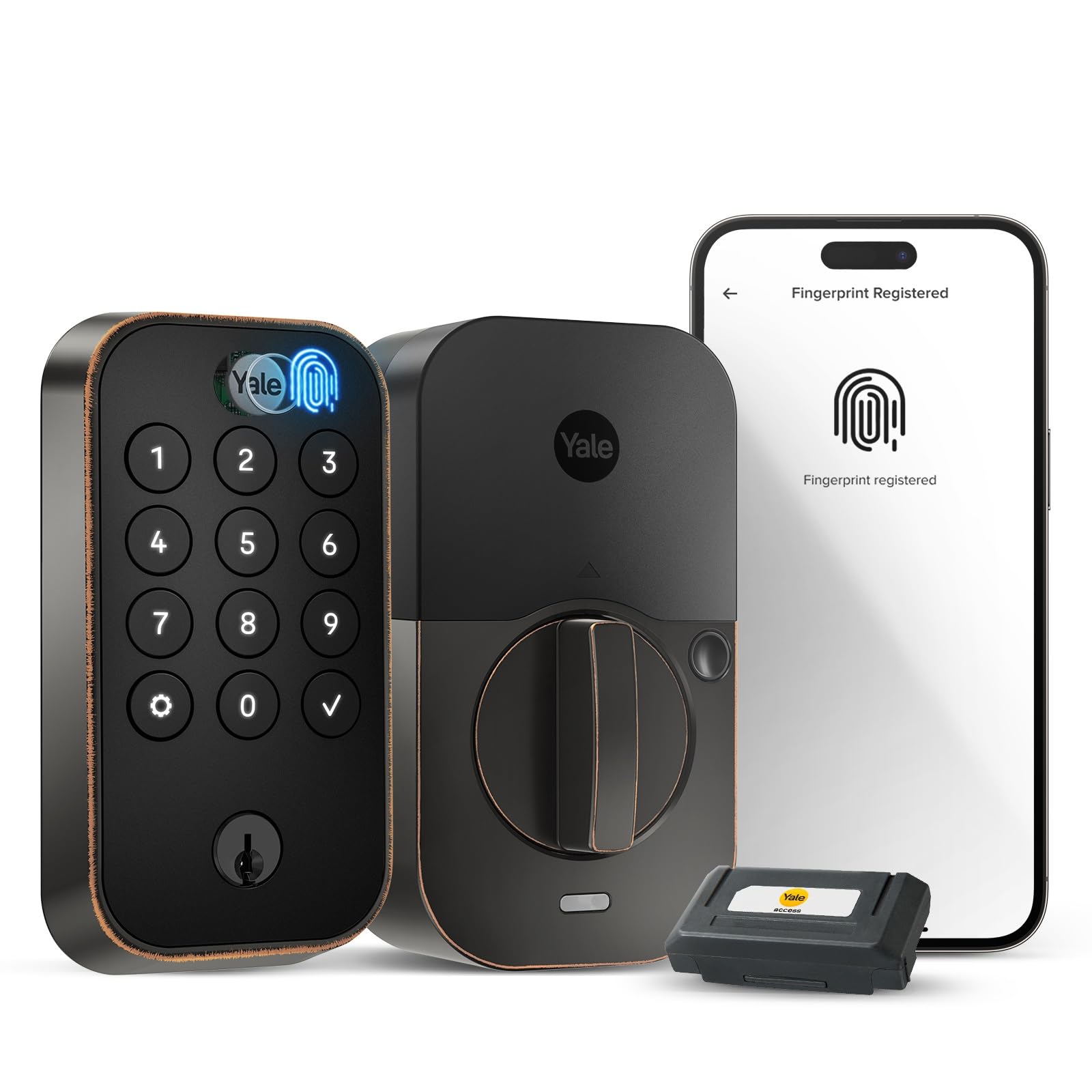 Yale Security Yale Assure Lock 2 Touch Deadbolt, Oil Rubbed Bronze Keyed Smart Entry Door Lock With Wi-Fi Connected Touch Keypad And Fingerprint Scanner For Code Entry And Remote Access, Yrd410-F-Wf1-0Bp