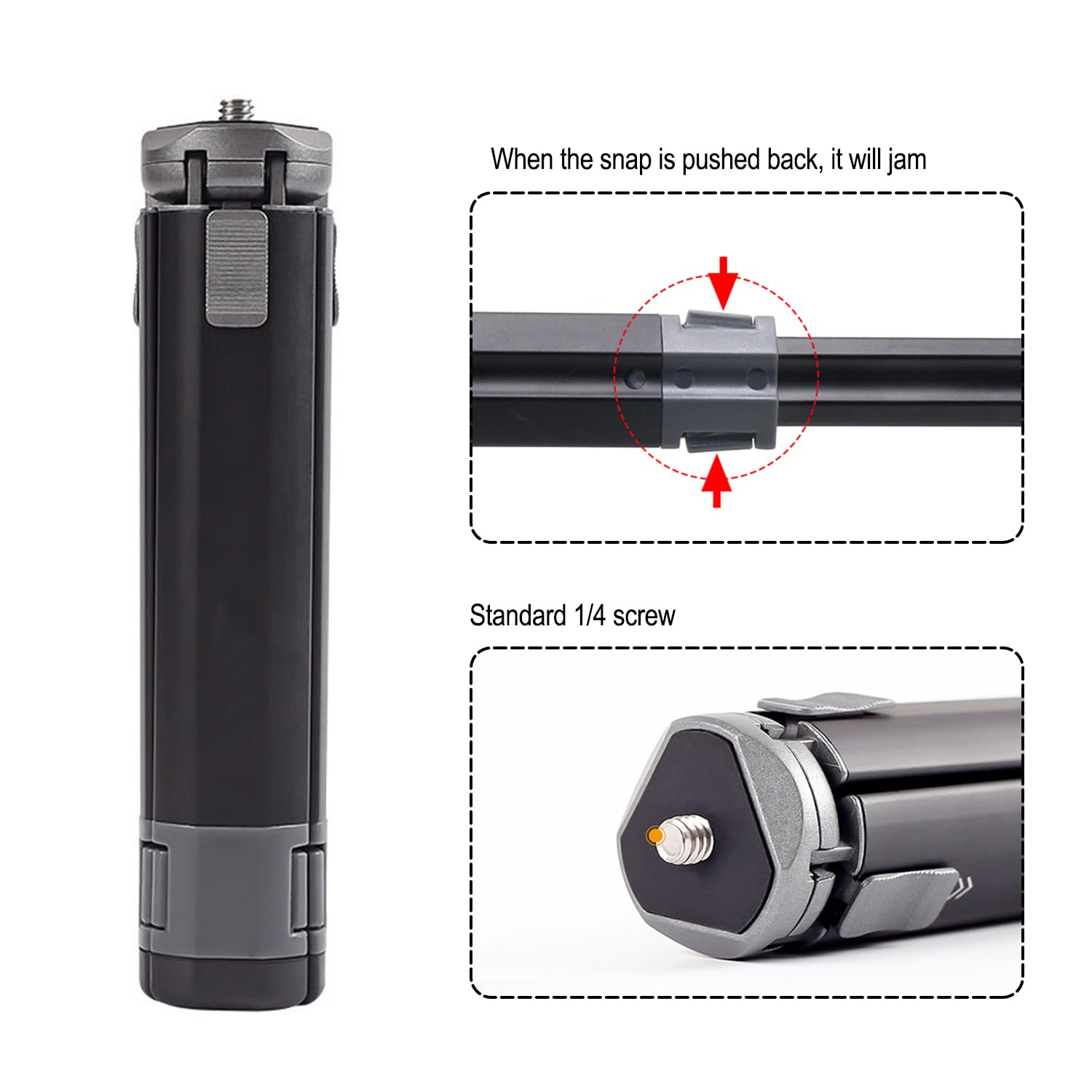 Anntery Camera Tripod Stand Compact Camera Tripod Aluminum Alloy With 360° Ball Head,1/4 Inches Quick Release Plate For Dslr Camera Video Camcorder, Load Up To 11Lbs/5Kg-A018