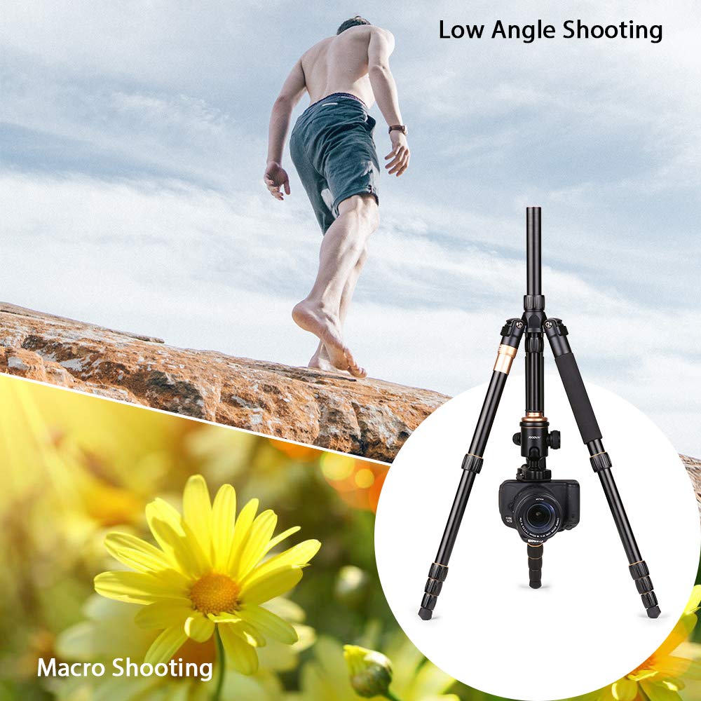 Andoer Camera Tripod, 153Cm/60Inch Foldable Portable Extendable Aluminium Alloy Tripod For Canon Nikon Sony Dslr Camera 1/4" Quick Release Plate, 360°Panorama Ball Head And A Carry Bag